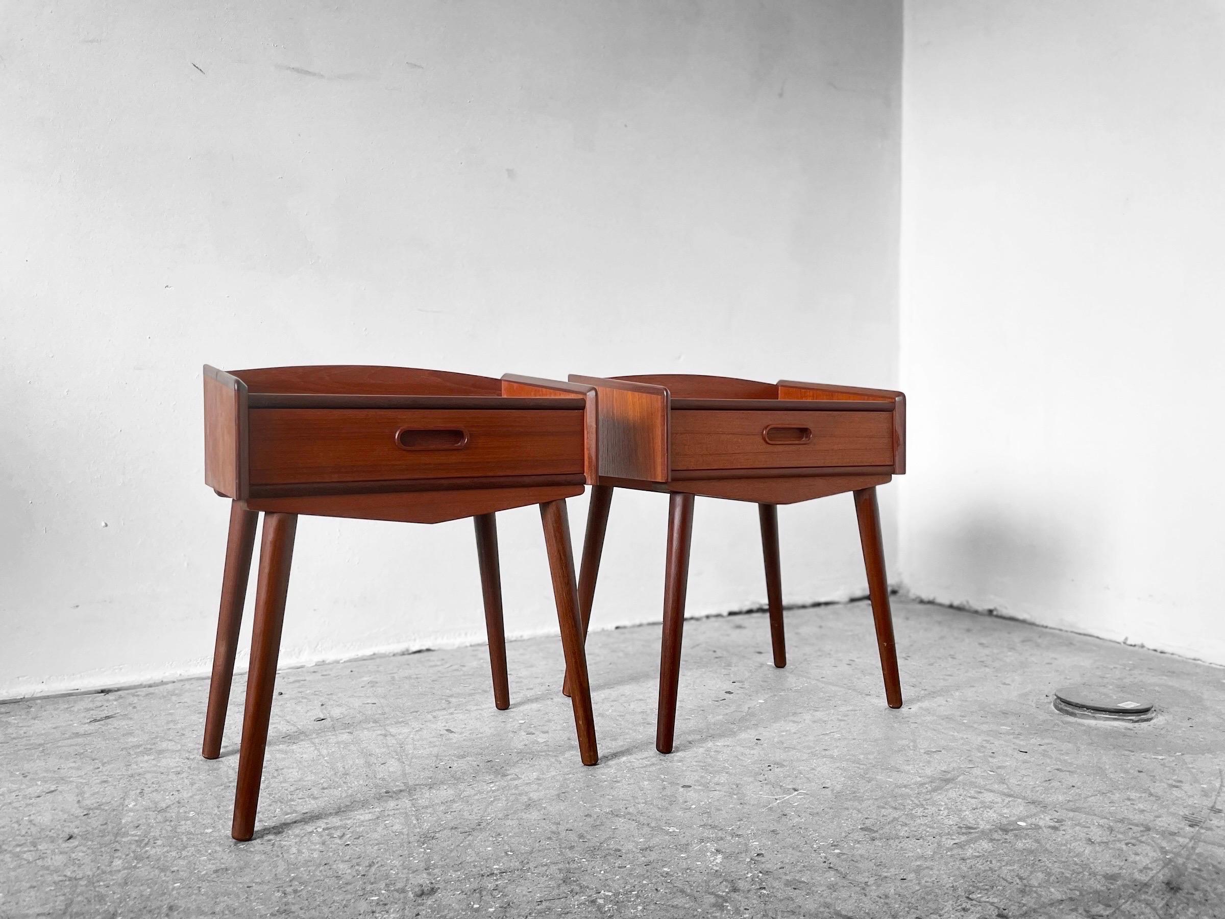 Danish Pair of Teak Nightstands from Uhrhøj Møbelfabrik, Denmark, 1960s 5