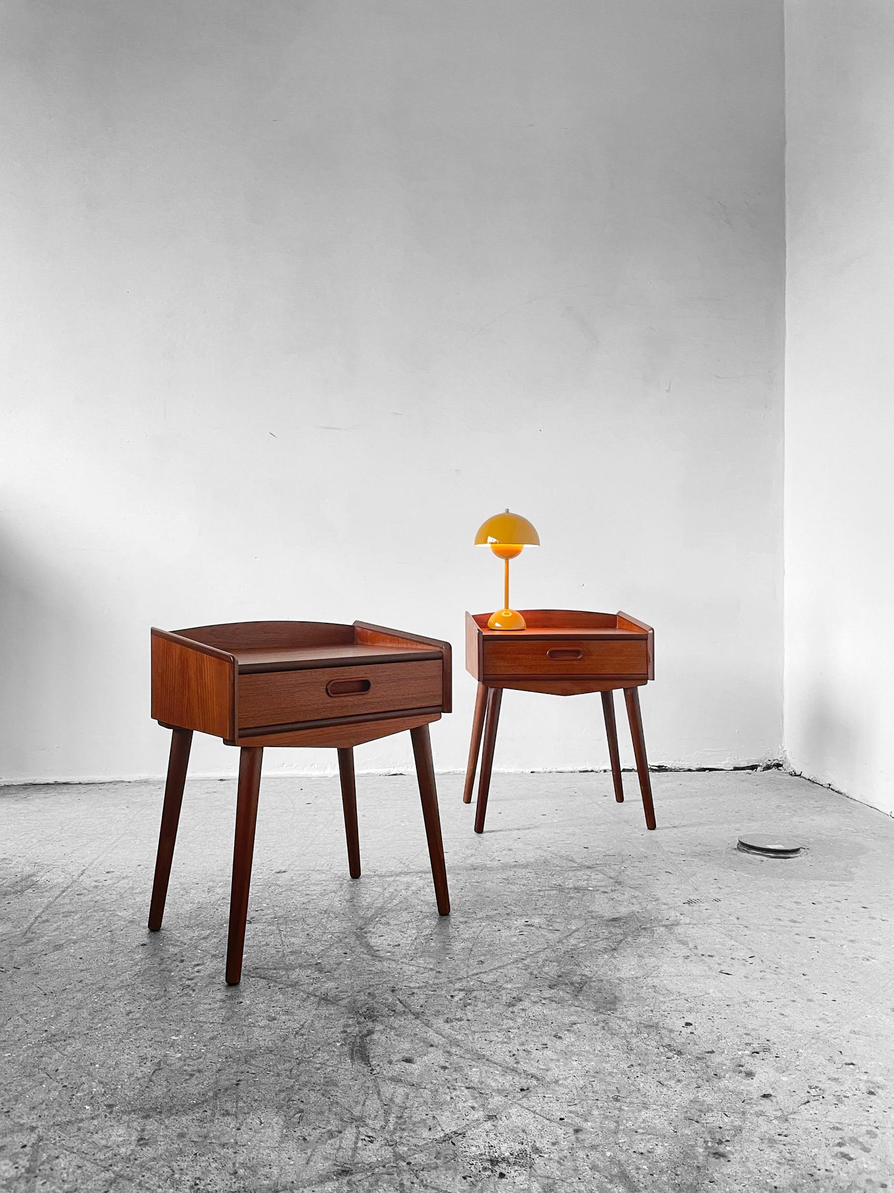 Danish Pair of Teak Nightstands from Uhrhøj Møbelfabrik, Denmark, 1960s In Good Condition In Copenhagen, DK