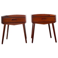 Danish Pair of Teak Nightstands from Uhrhøj Møbelfabrik, Denmark, 1960s