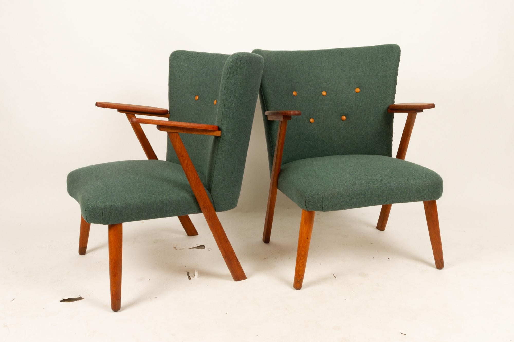 Mid-Century Modern Danish Pair of Vintage Lounge Chairs, 1960s