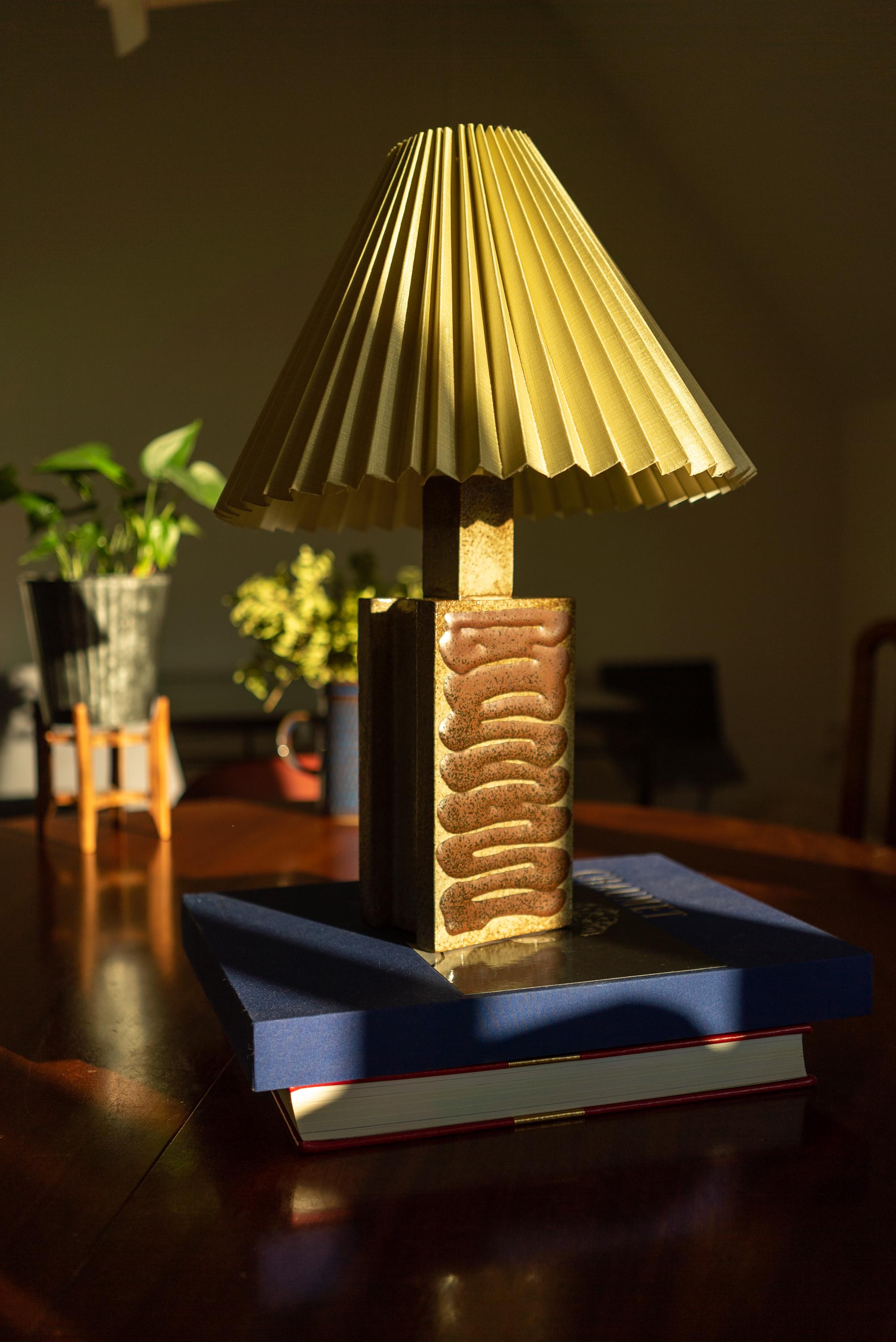 Mid-Century Modern  Lampe de bureau danoise en palmier marron, annes 1960 en vente