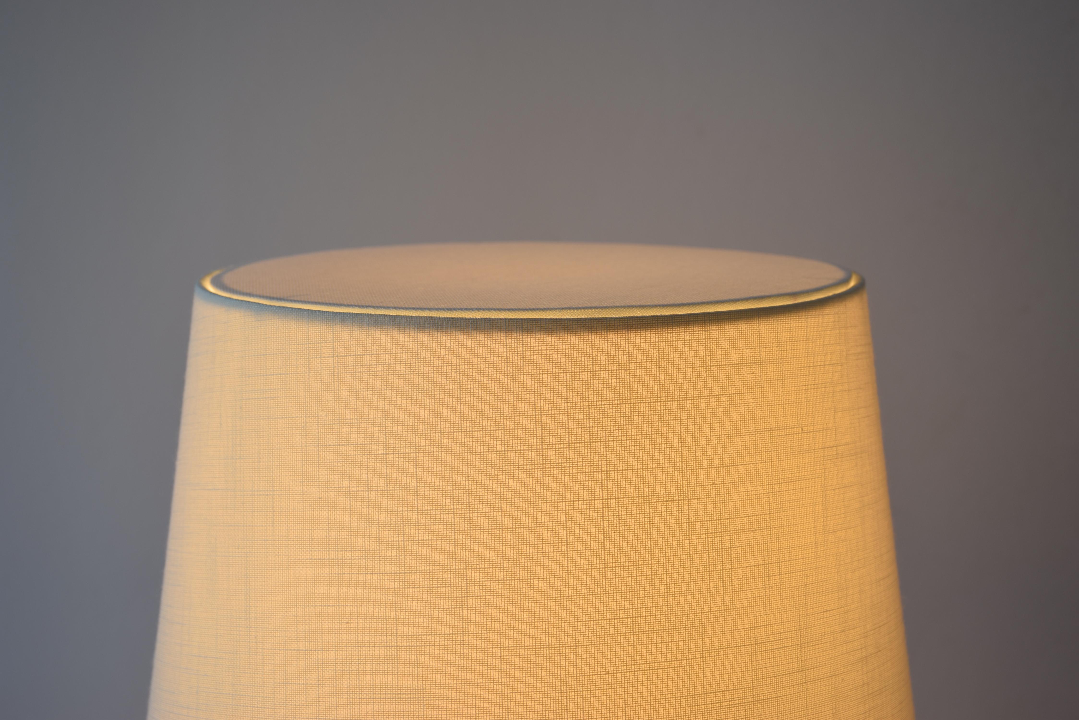 Danish Palshus Tall Table Lamp Brown Haresfur Glaze with Shade, Modern 1950s For Sale 6