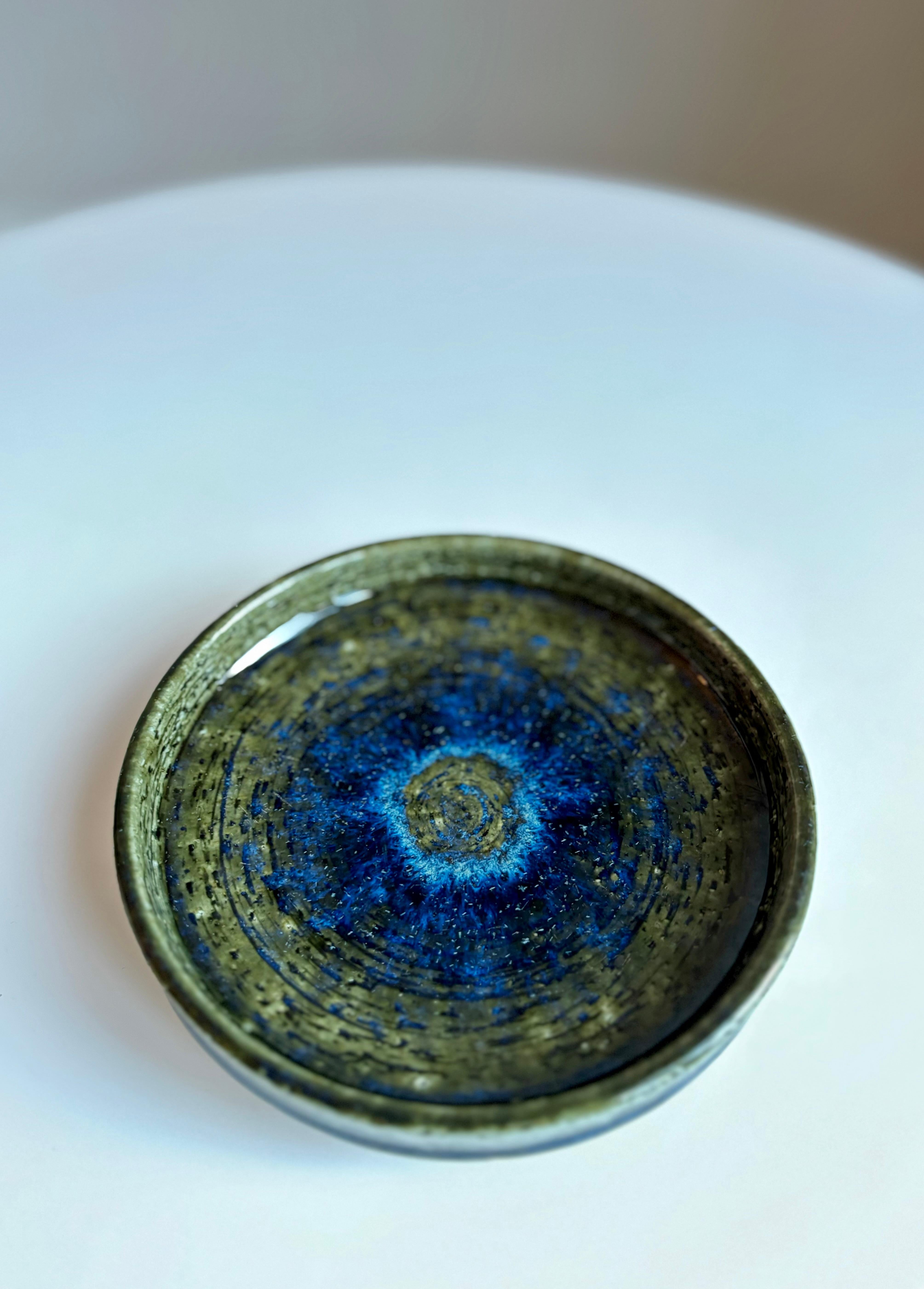 Mid-Century moderno Piatto Palshus danese in Oliver e blu, anni '60 in vendita