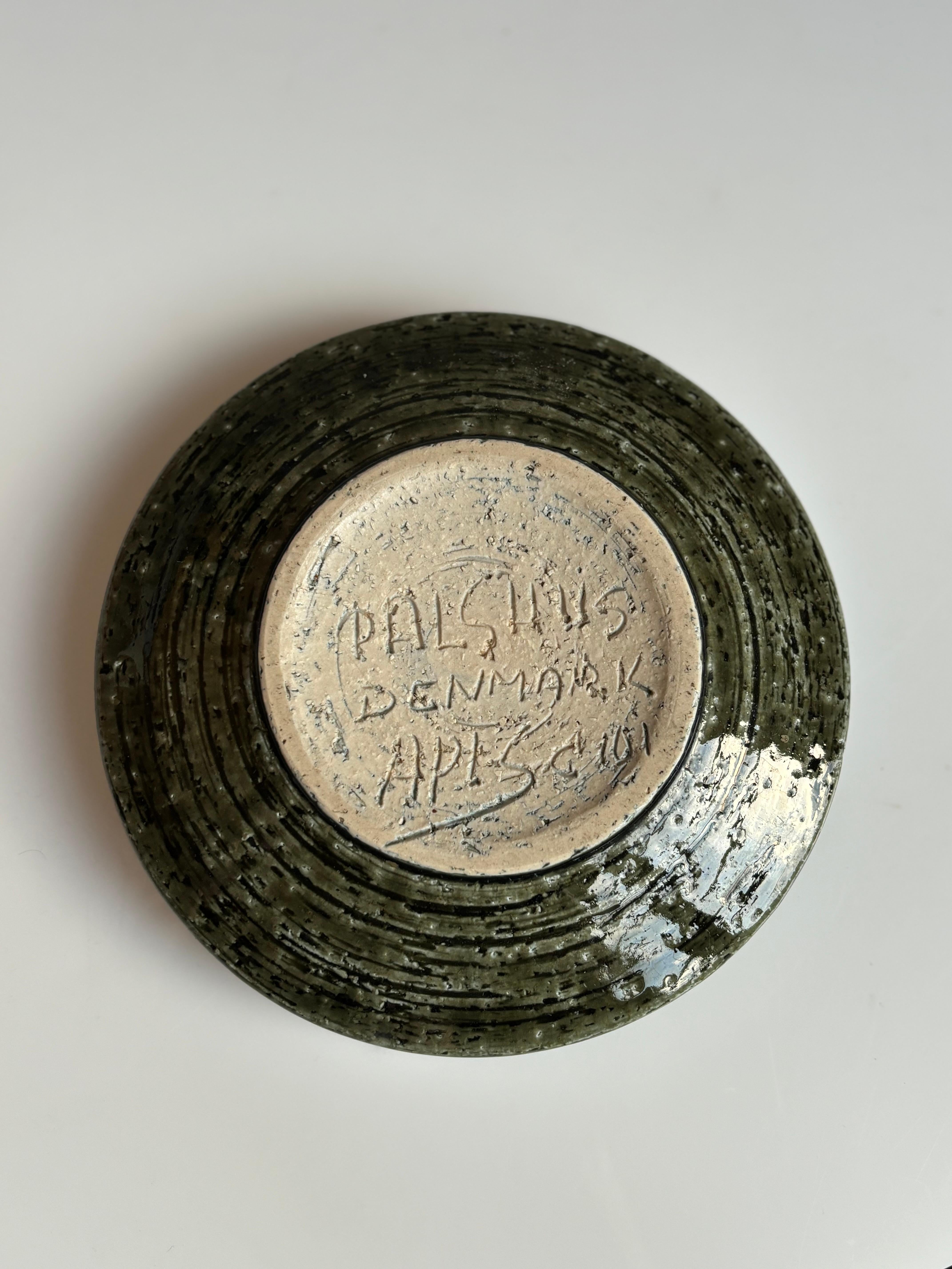 Piatto Palshus danese in Oliver e blu, anni '60 In condizioni buone in vendita a Copenhagen, DK