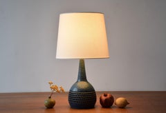 Danish Palshus Sculptural Table Lamp Dark Blue Glaze:: Midcentury Ceramic:: 1960s