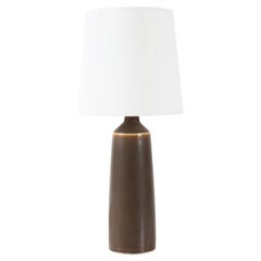 Danish Palshus Small Tall Table Lamp Brown Hares Fur Glaze, Mid-century 1960s
