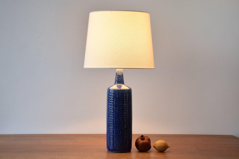 Danish Palshus Tall Cobalt Blue Table Lamp with Lampshade, Modern ...