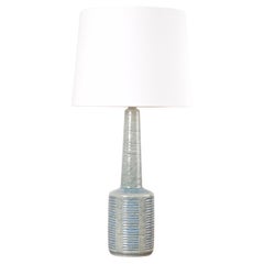 Lampada da tavolo danese Palshus Tall Smalto blu acqua con paralume, ceramica moderna anni '60
