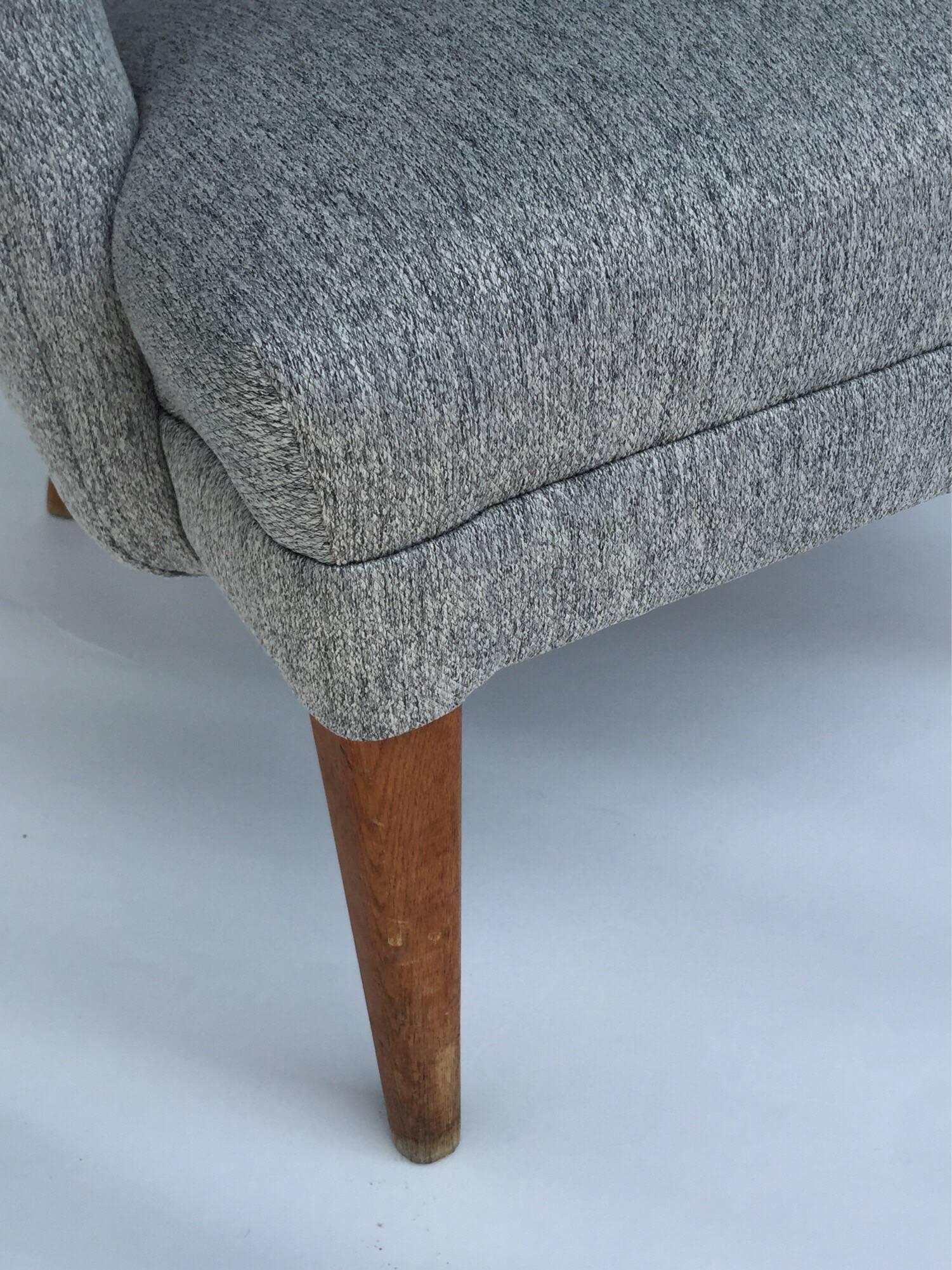 Wool Danish Papa Bear Lounge Chair with Teak Paws