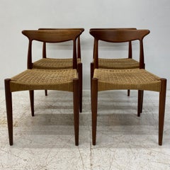 Danish Paper Cord Dining Chairs Arne Hovmand Olsen