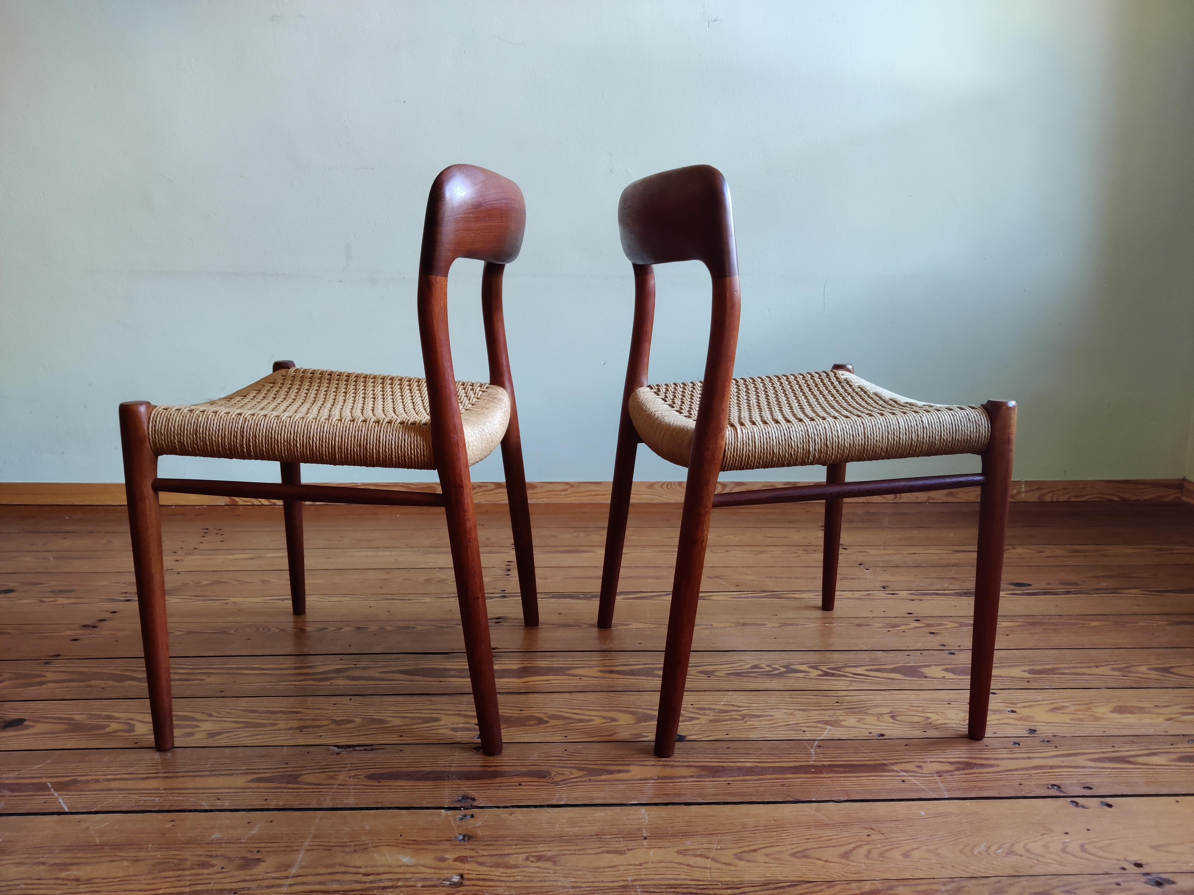 Danish Papercord Dining Chairs by Niels Otto Mølller, Set of 4 In Good Condition For Sale In Stuttgart, DE