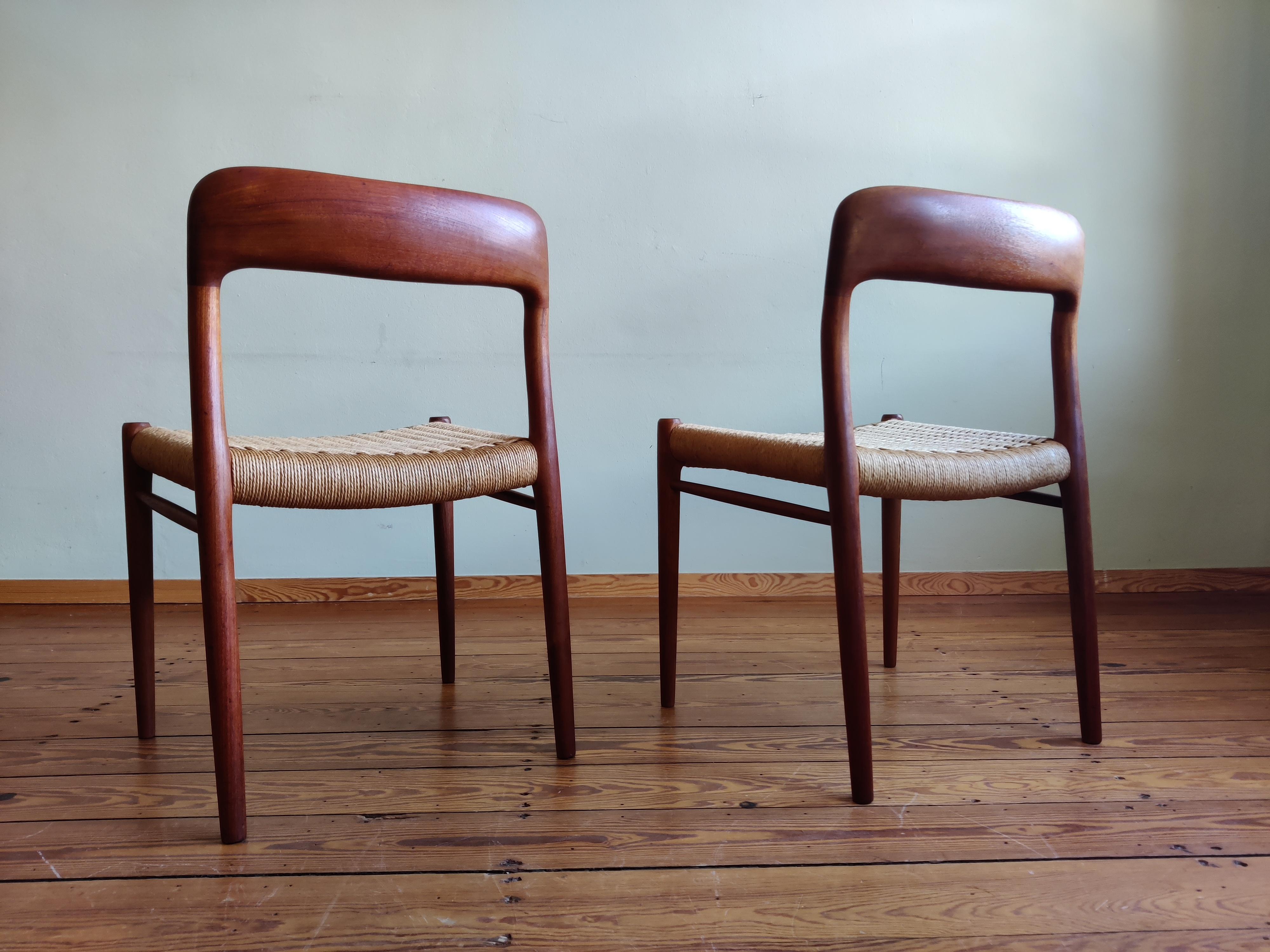 Mid-20th Century Danish Papercord Dining Chairs by Niels Otto Mølller, Set of 4 For Sale