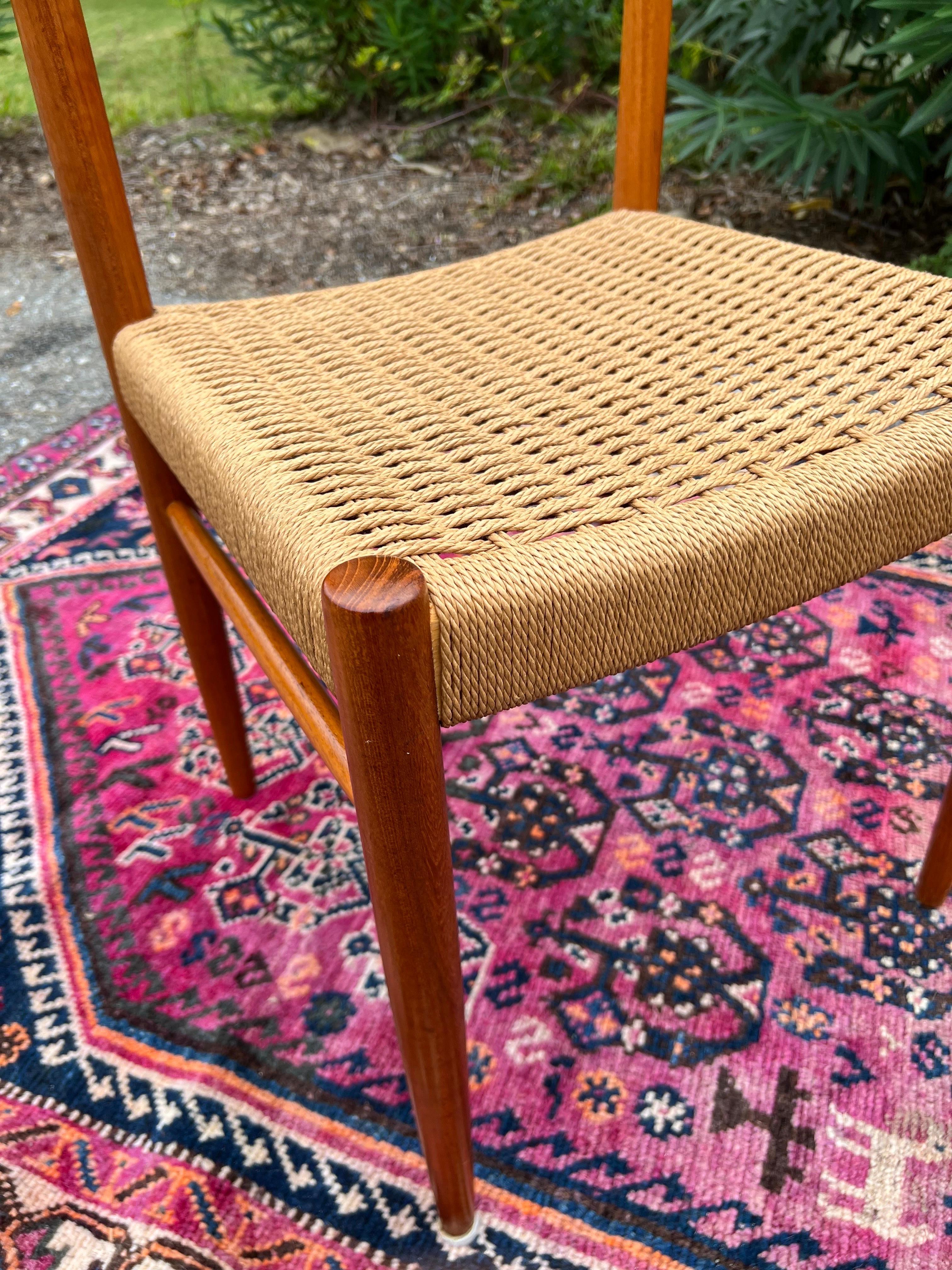Danish Papercord side Chair by Am Mobler For Sale 7