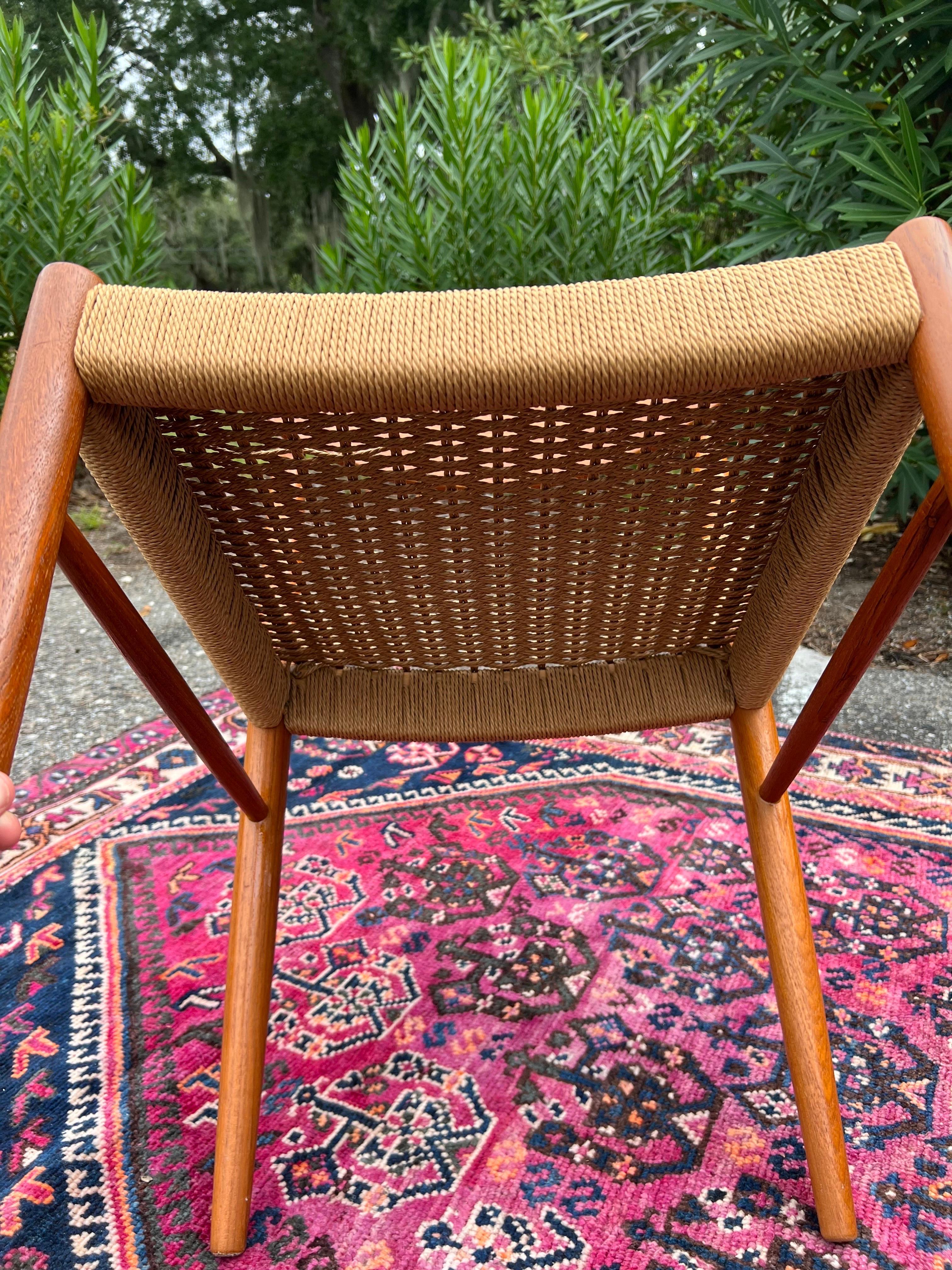 Danish Papercord side Chair by Am Mobler For Sale 9