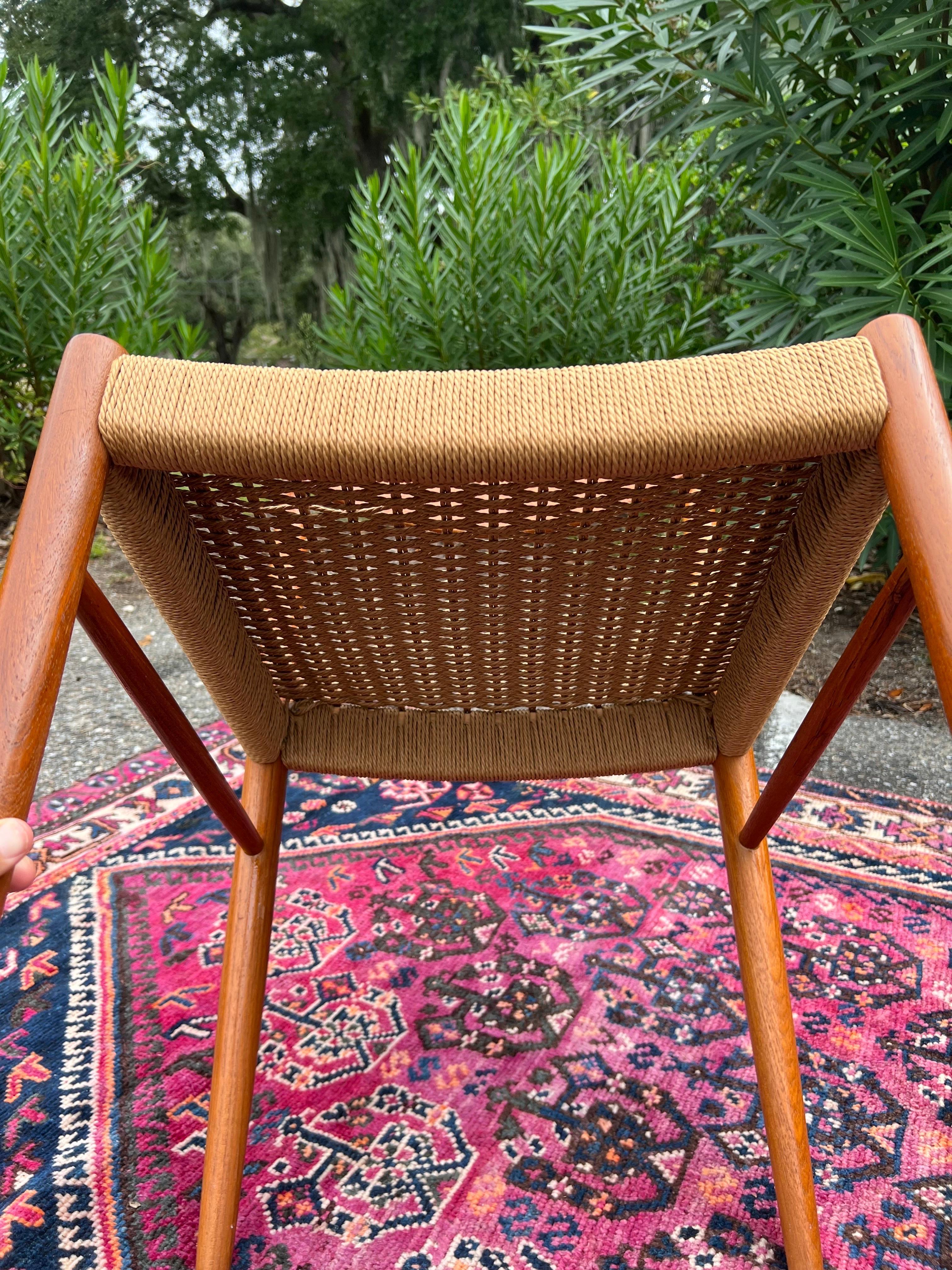 Danish Papercord side Chair by Am Mobler For Sale 10