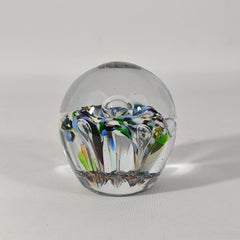 Danish Blown Glass Paperweight, Early 20th Century, Clear with Bubbles