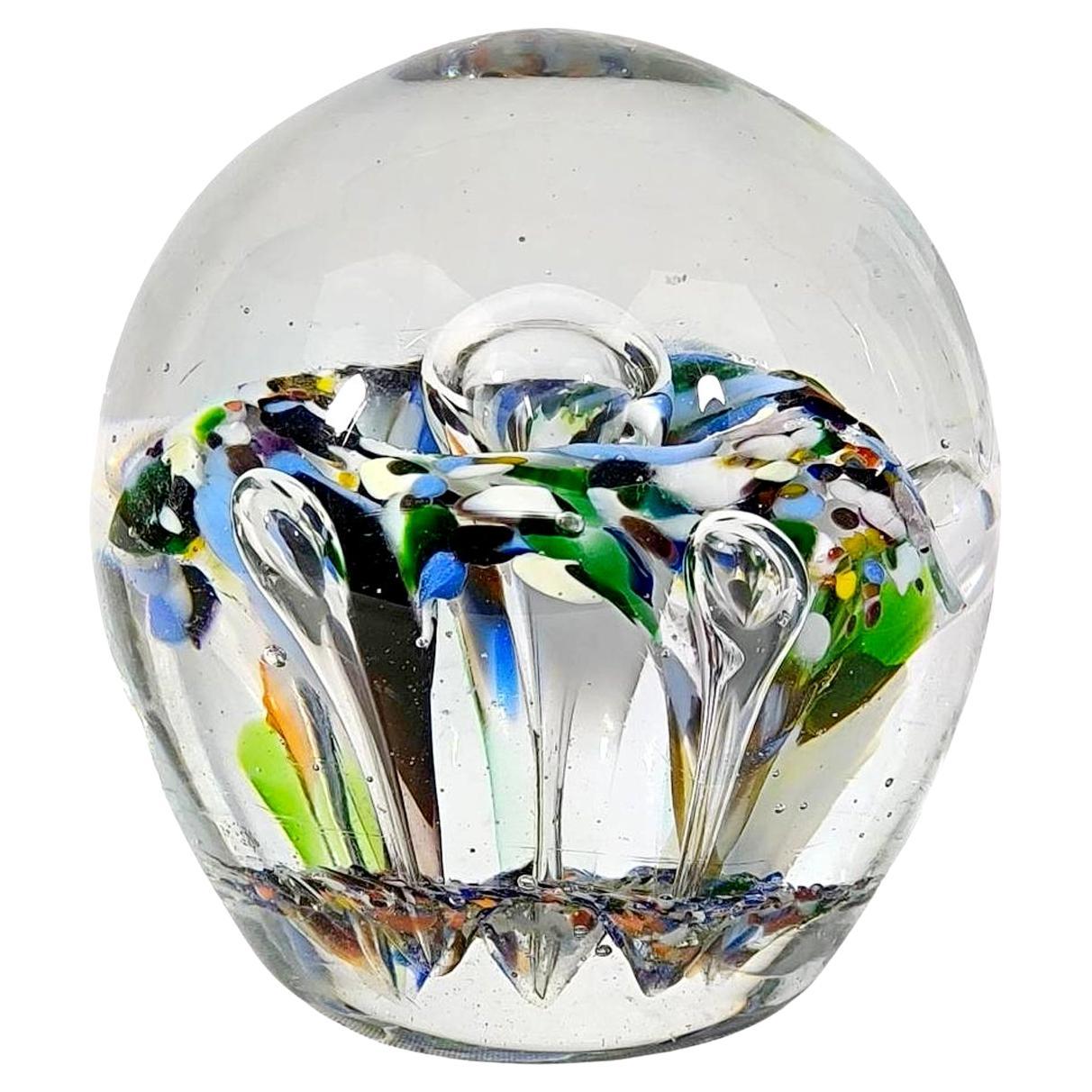 Danish Paperweight Heavy Glass Early 20th Century For Sale