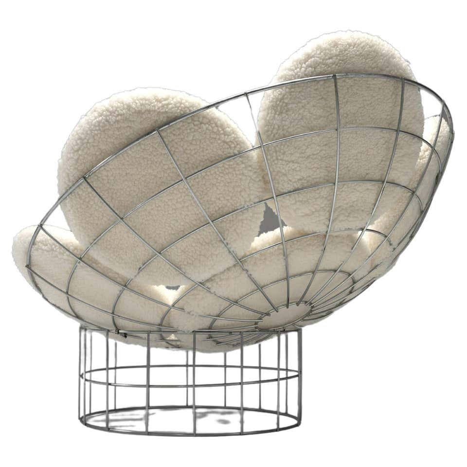 Verner Panton 'Fun 1DM' Pendant Lamp in Sea Shells and Chrome for