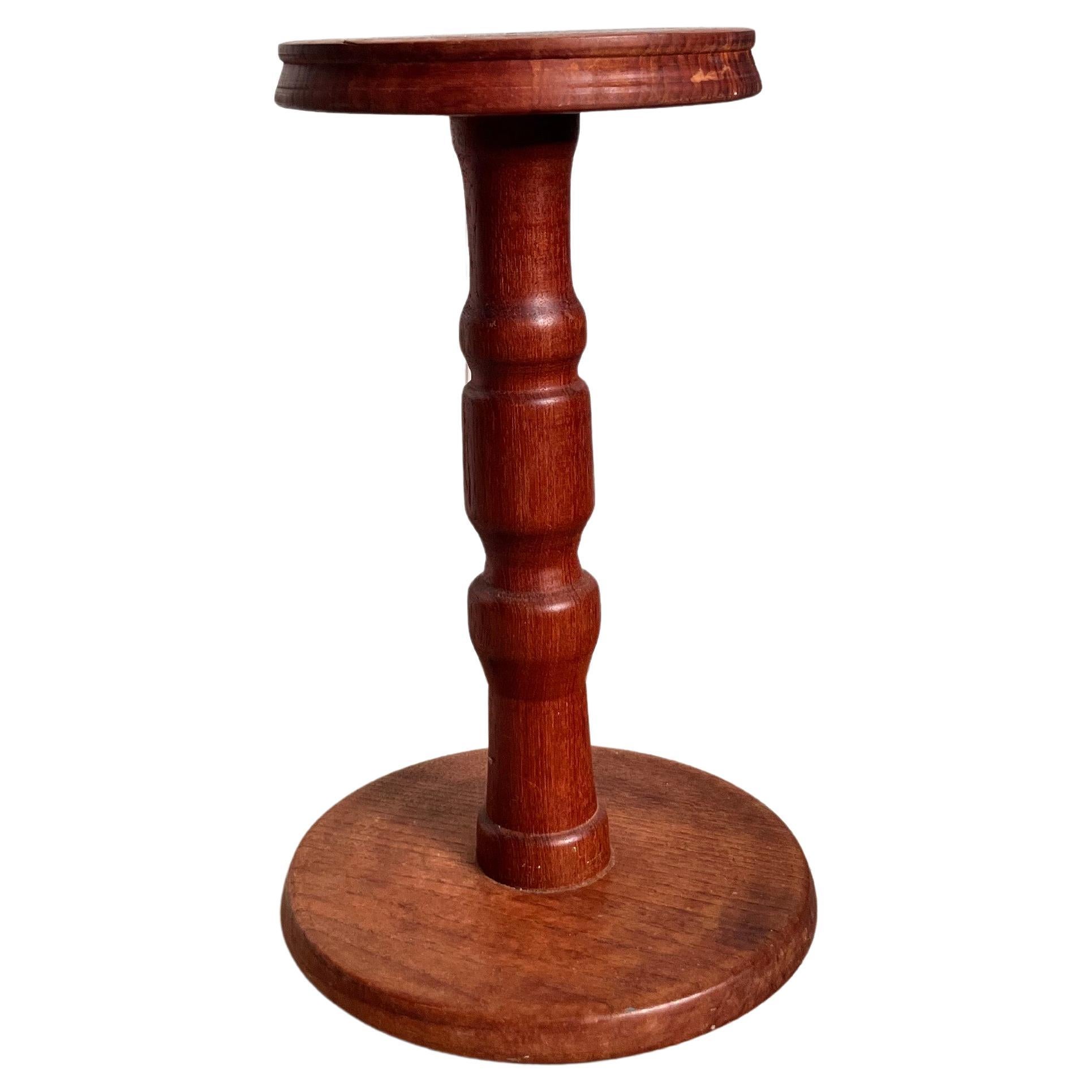 Danish Pedestal /Sideboard, ca. 1960s in patinated Oak with Rounded Surfaces For Sale
