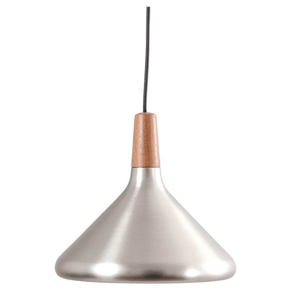 Danish Pendant Lamp by Nordlux in Steel and Teak, circa 1960 For Sale