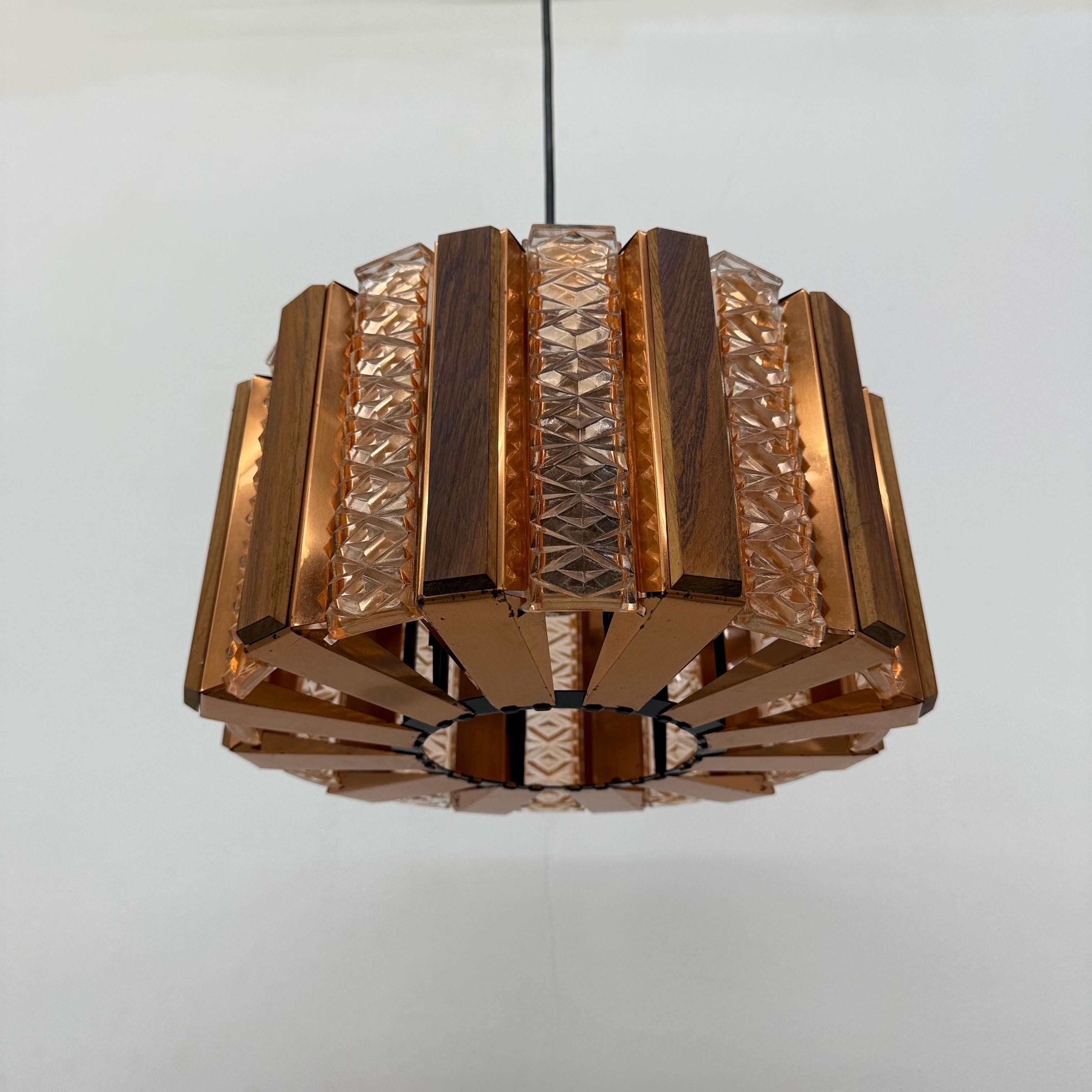 Lámpara colgante danesa de Werner Schou para Coronell Elektro, años 60 Metal en venta