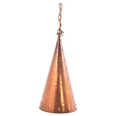 Retro Danish Pendant Lamp in Hand-Hammered Copper by E.S Horn Aalestrup, 1950s