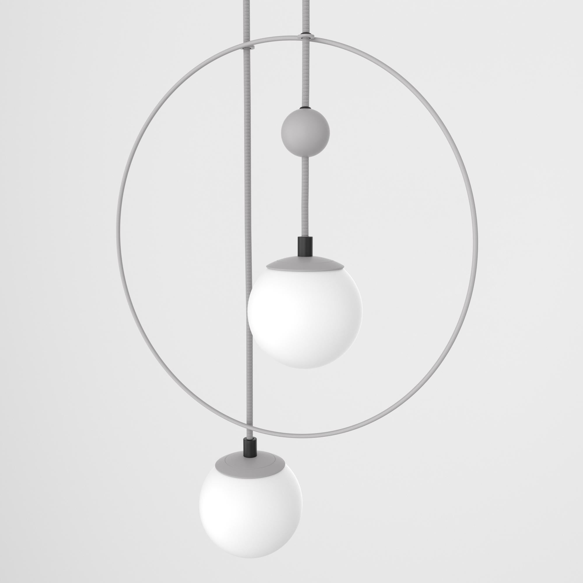 Danish Pendant Lamp “Sunderline 2B”, Modern Steel Lighting, Glass ...