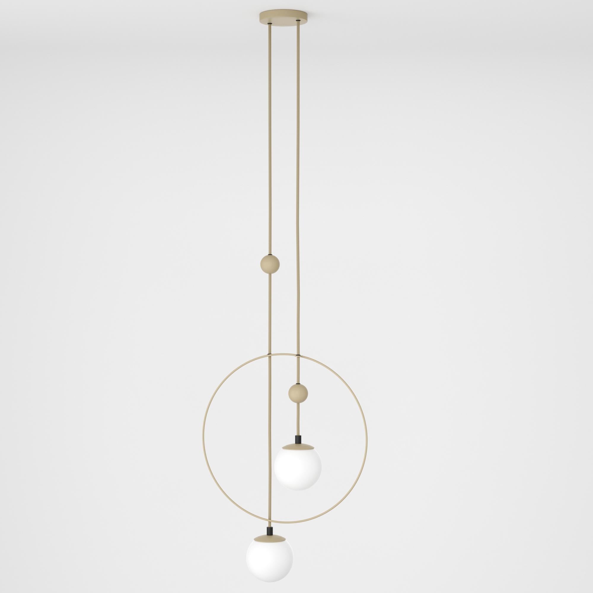 Minimalist Danish Pendant Lamp, Modern Steel Lighting, Glass Sphere Edition For Sale