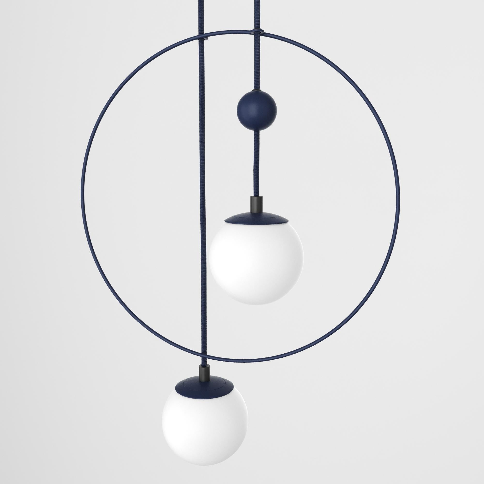 Danish Pendant Lamp, Modern Steel Lighting, Glass Sphere Edition In New Condition For Sale In Vilnius, LT