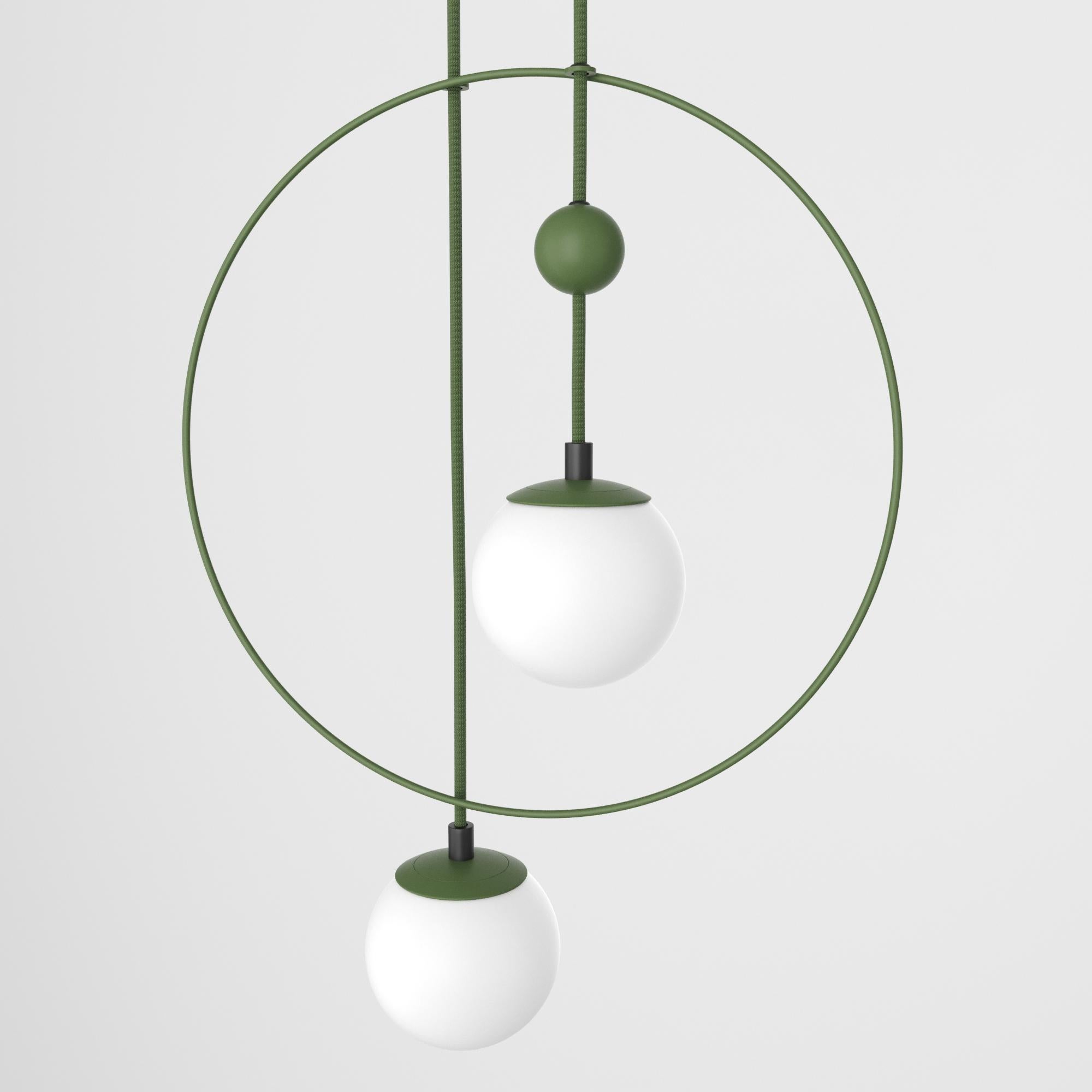 Danish Pendant Lamp, Modern Steel Lighting, Glass Sphere Edition For Sale 1