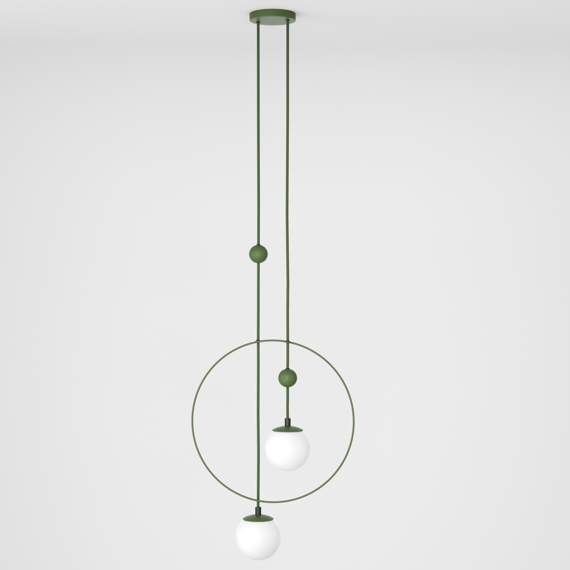 Danish Pendant Lamp, Modern Steel Lighting, Glass Sphere Edition For Sale 2