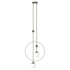 Danish Pendant Lamp “Sunderline 2B”, Modern Steel Lighting, Glass Sphere Edition
