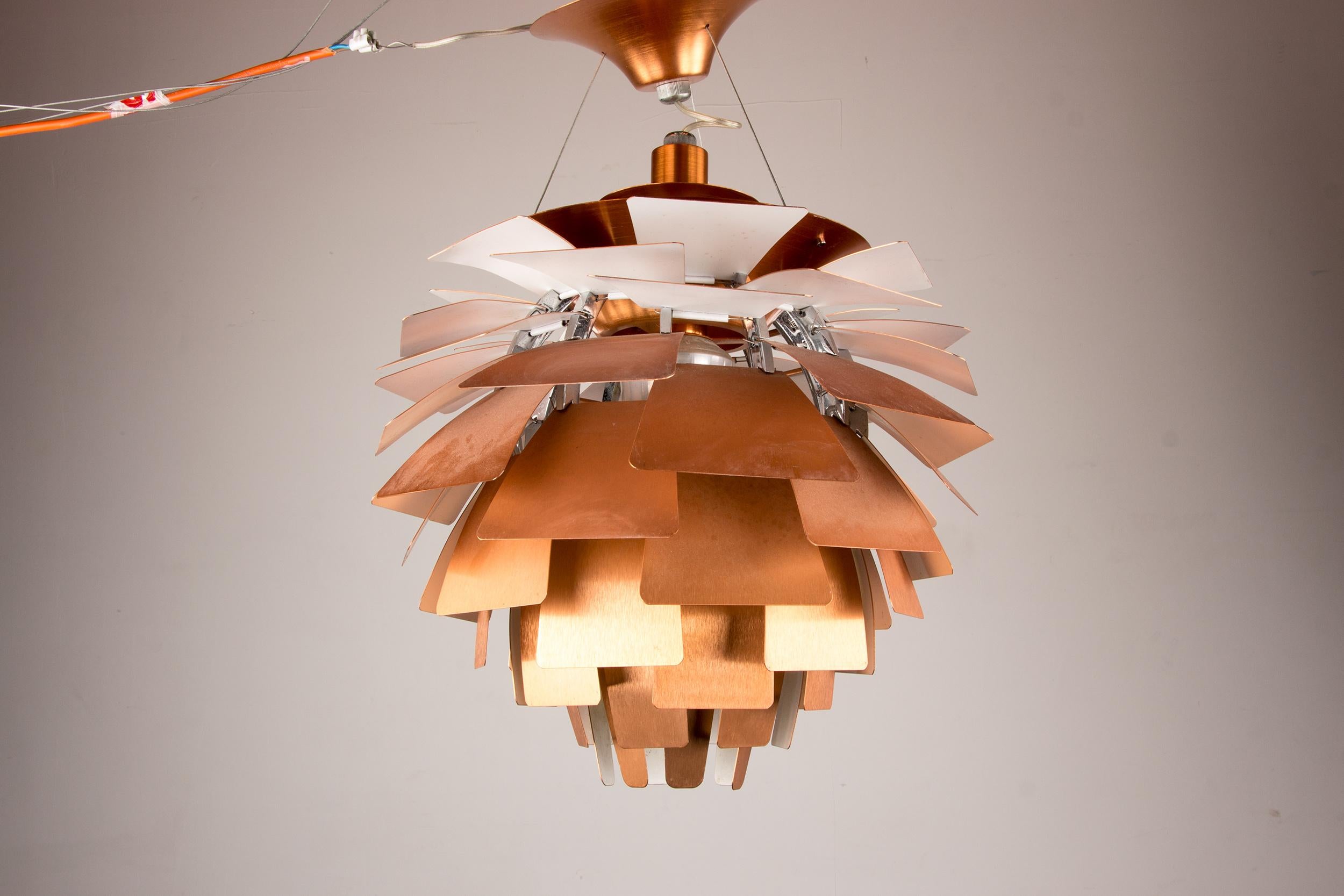 Danish pendant light called PH “Artichoke” in copper metal by Poul Henningsen. 3