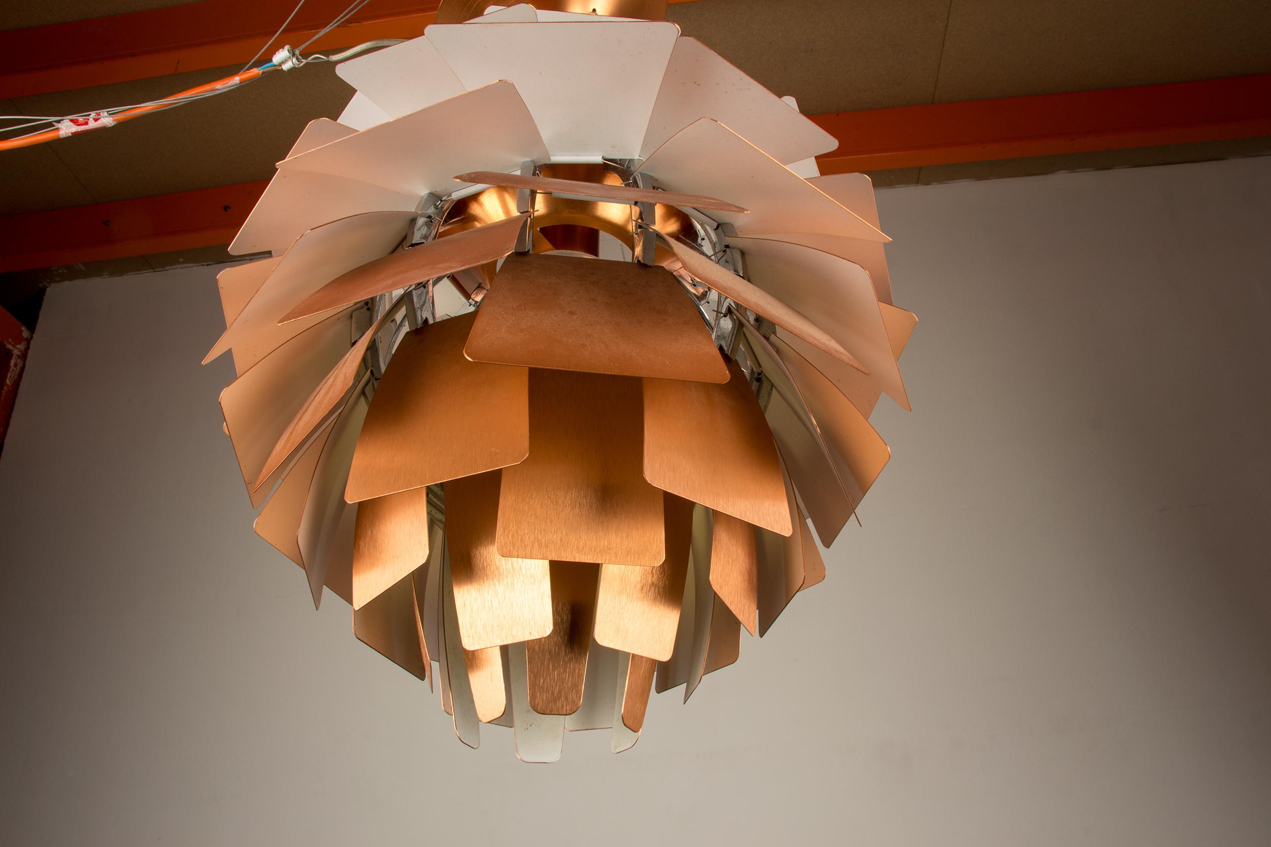 Danish pendant light called PH “Artichoke” in copper metal by Poul Henningsen. 4