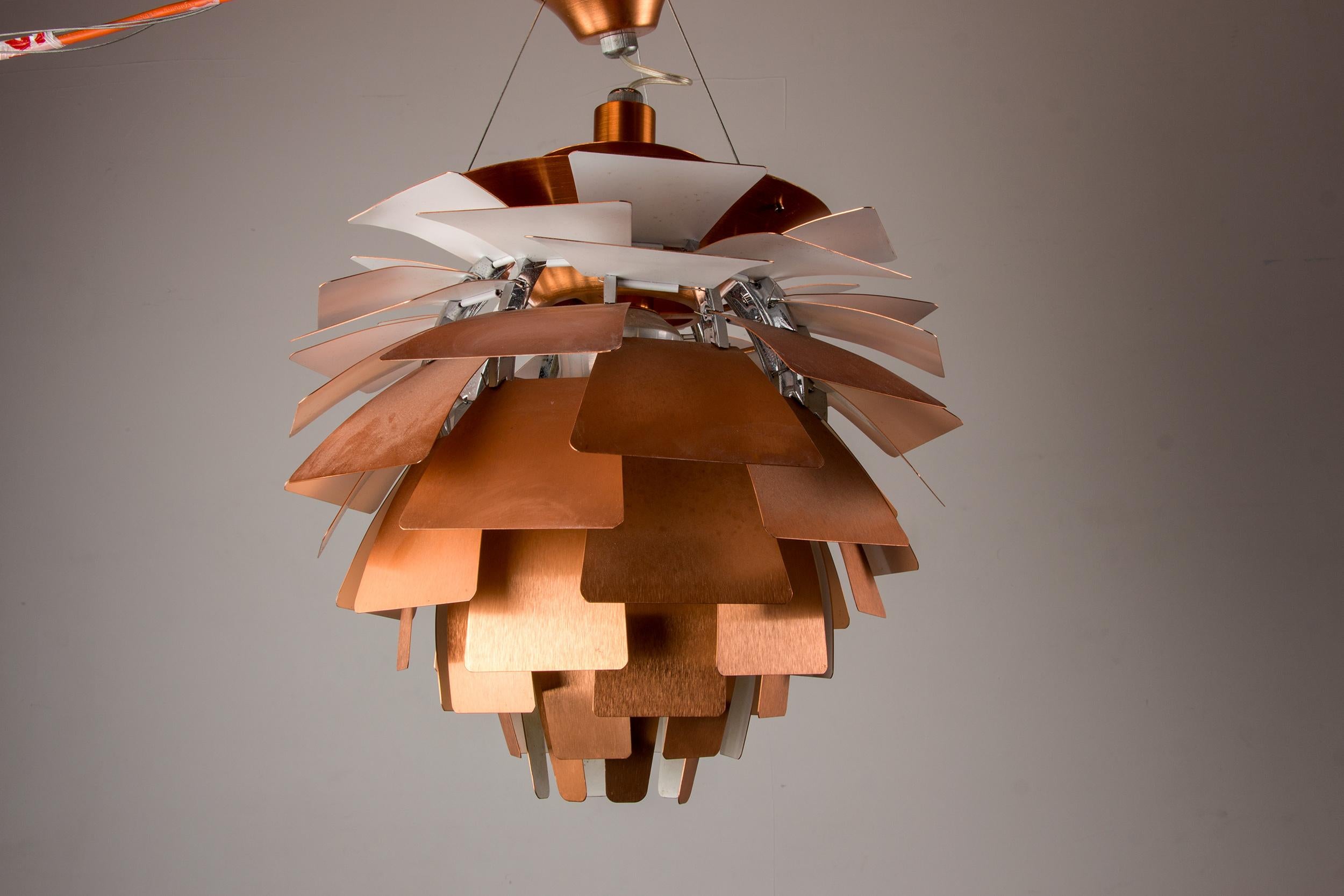 Danish pendant light called PH “Artichoke” in copper metal by Poul Henningsen. 5