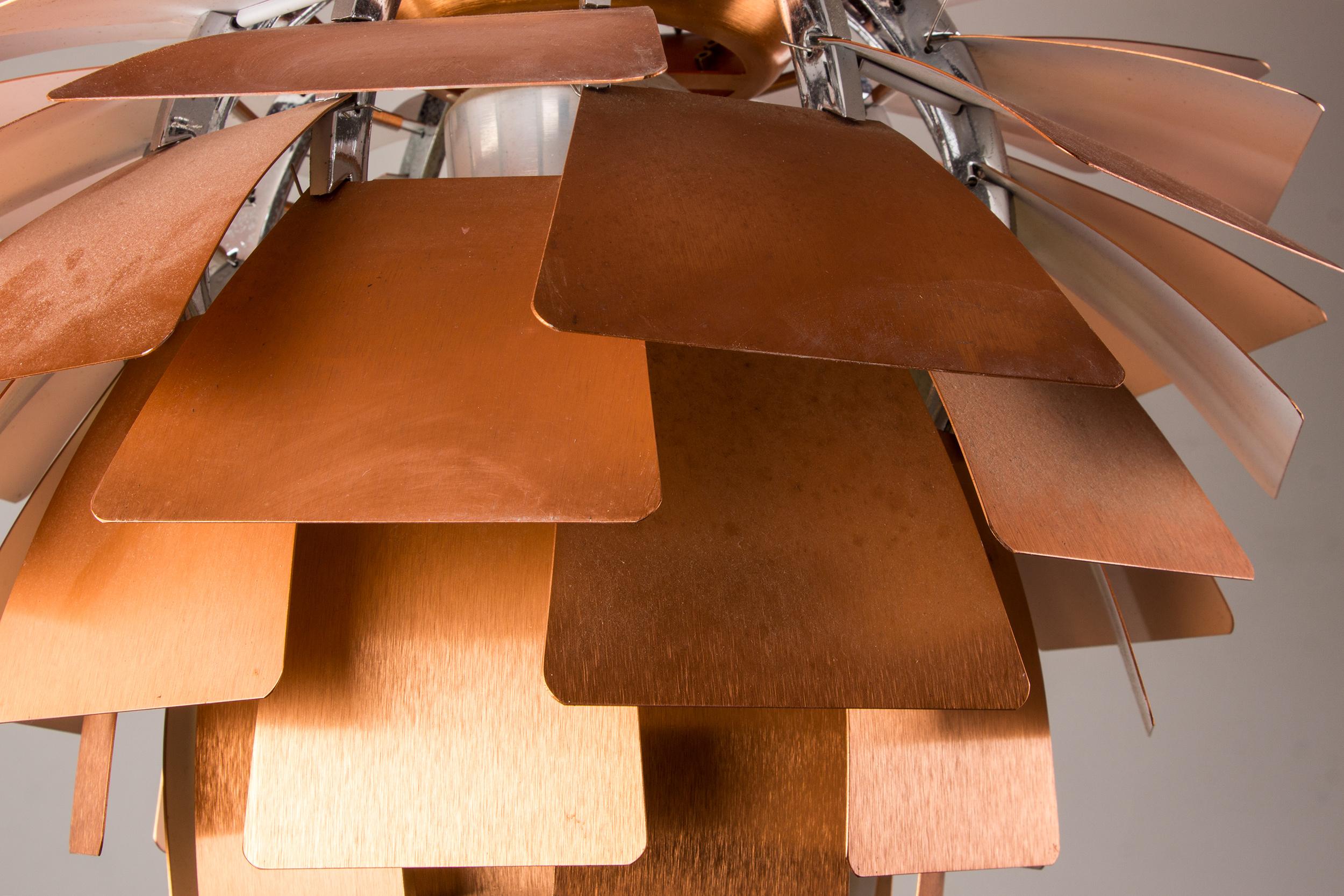 Danish pendant light called PH “Artichoke” in copper metal by Poul Henningsen. 6