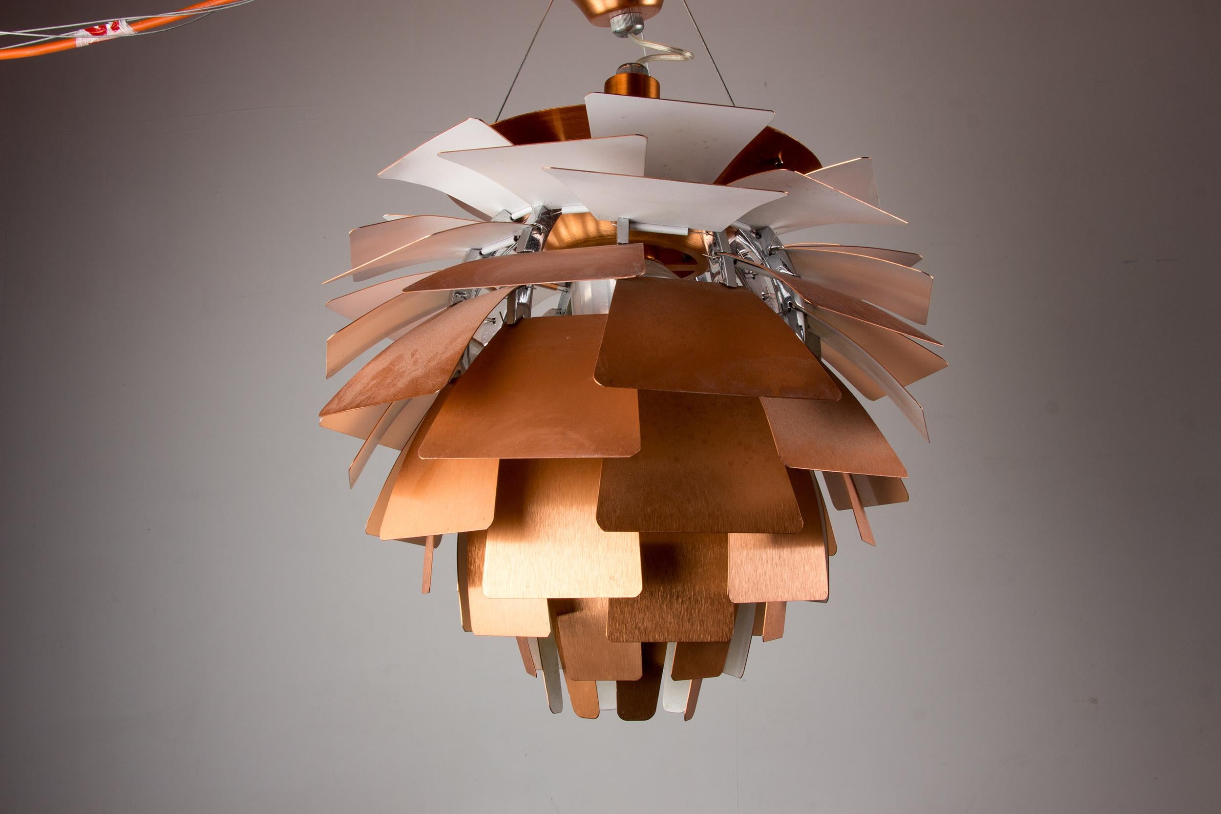 Danish pendant light called PH “Artichoke” in copper metal by Poul Henningsen. 7