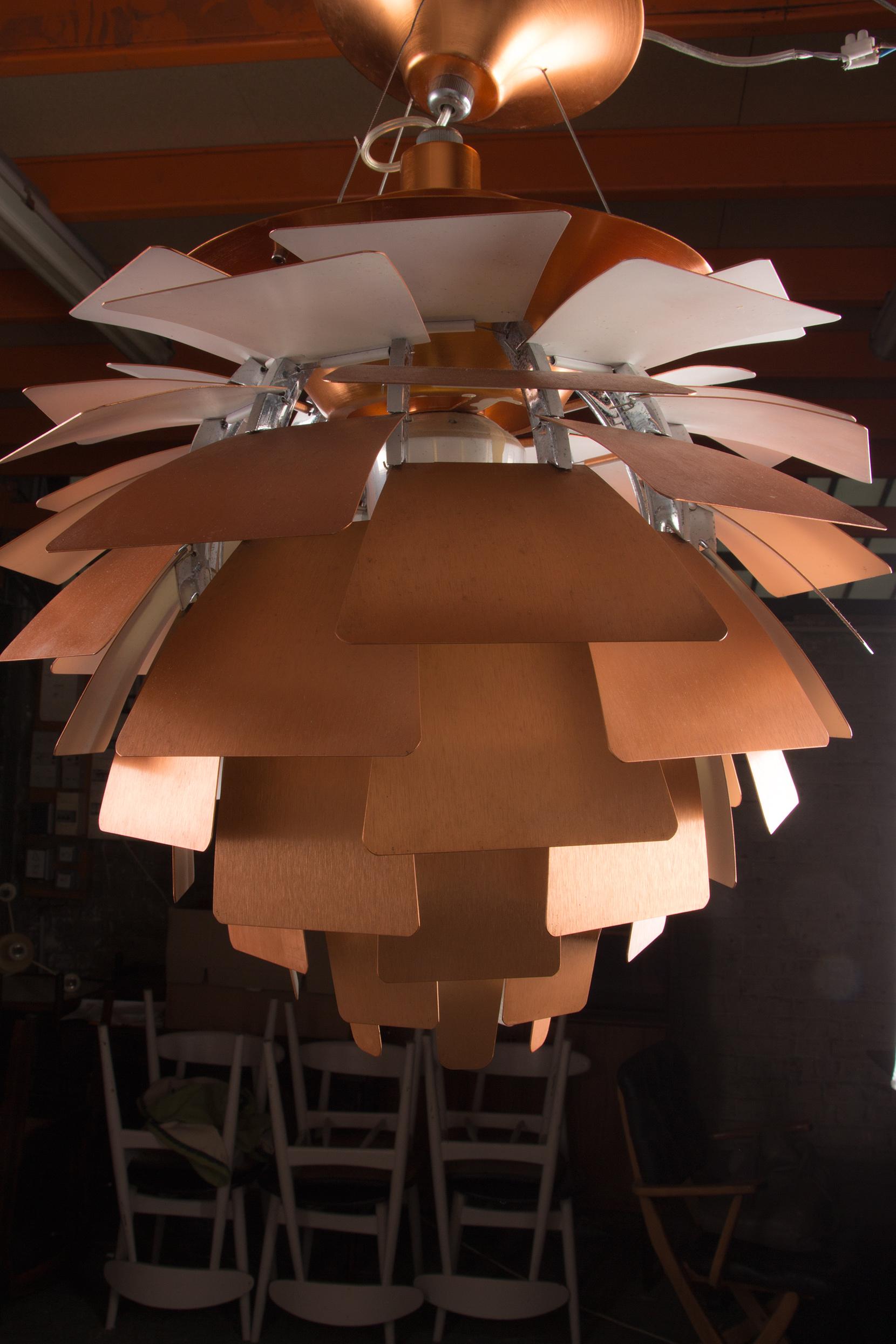 Danish pendant light called PH “Artichoke” in copper metal by Poul Henningsen. 8