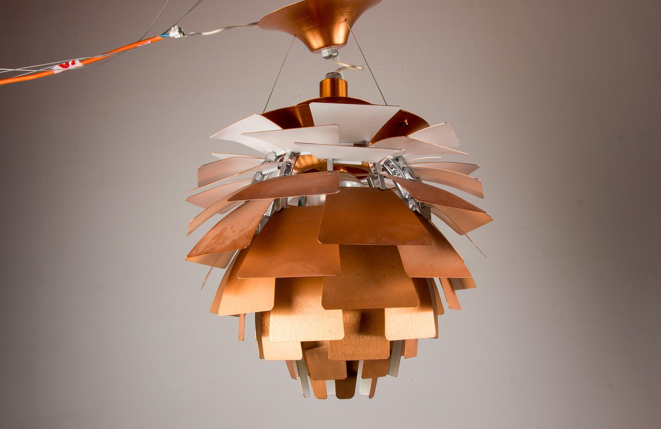 Danish pendant light called PH “Artichoke” in copper metal by Poul Henningsen. 9