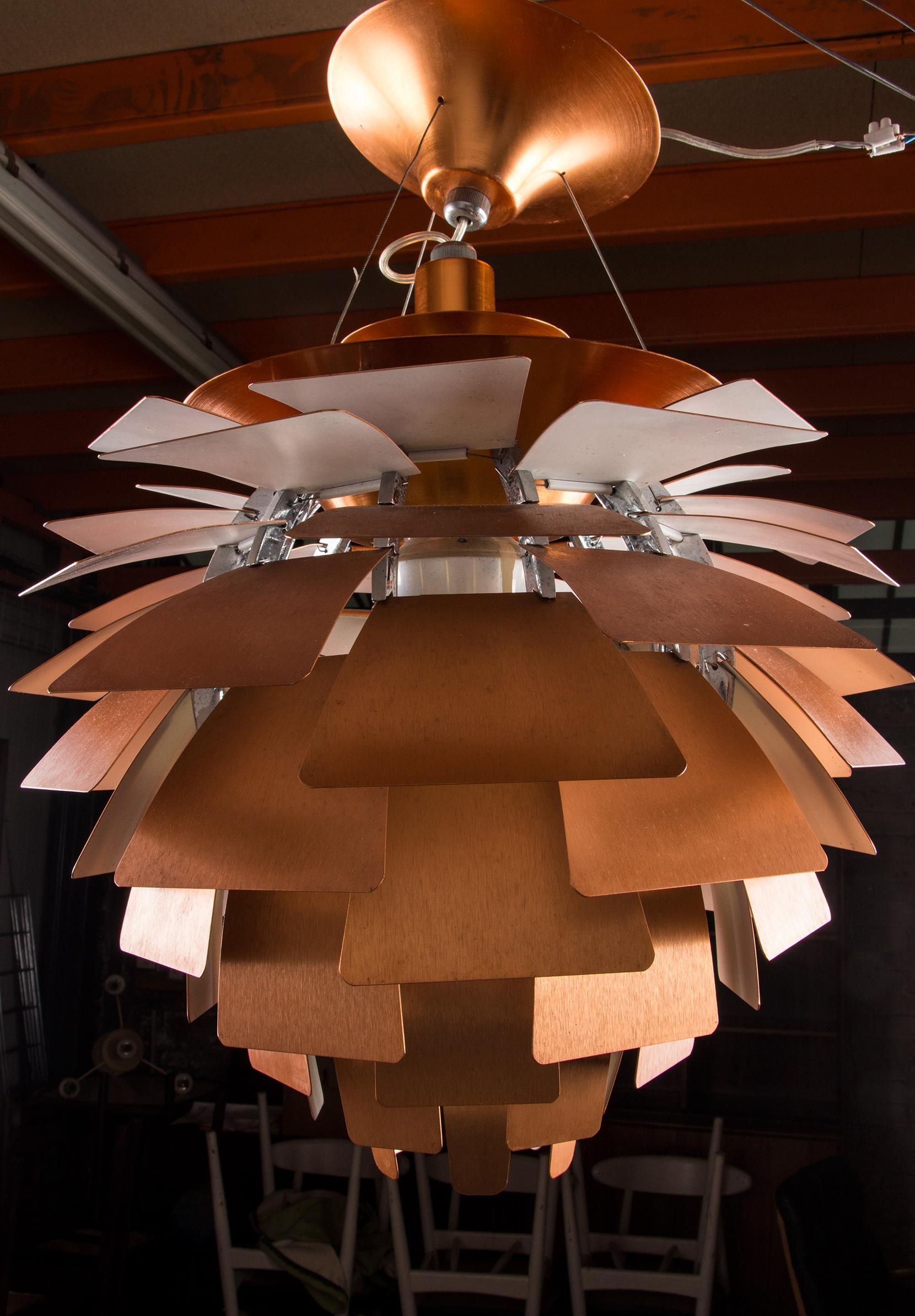 Danish pendant light called PH “Artichoke” in copper metal by Poul Henningsen. 10