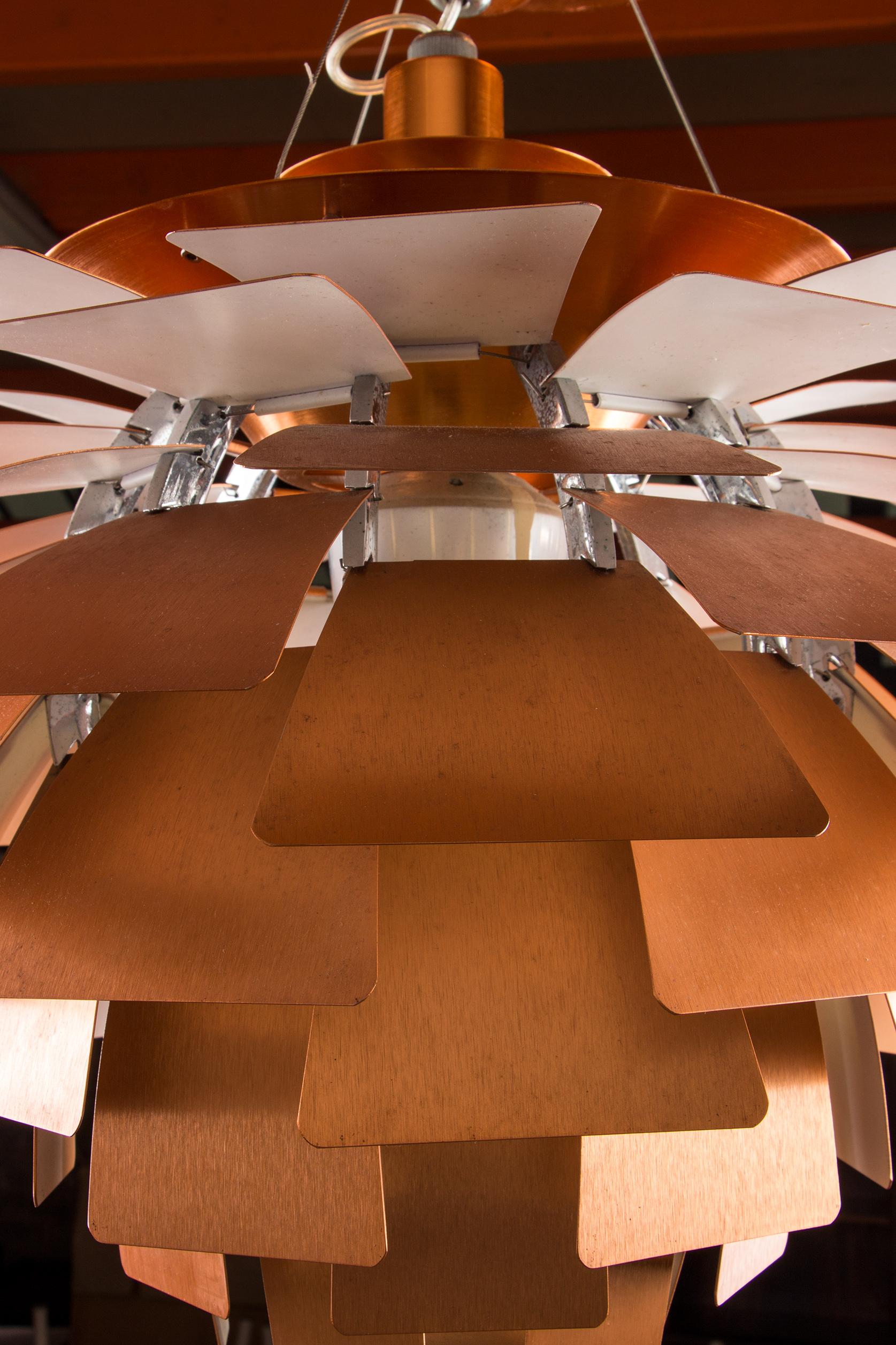 Danish pendant light called PH “Artichoke” in copper metal by Poul Henningsen. 11