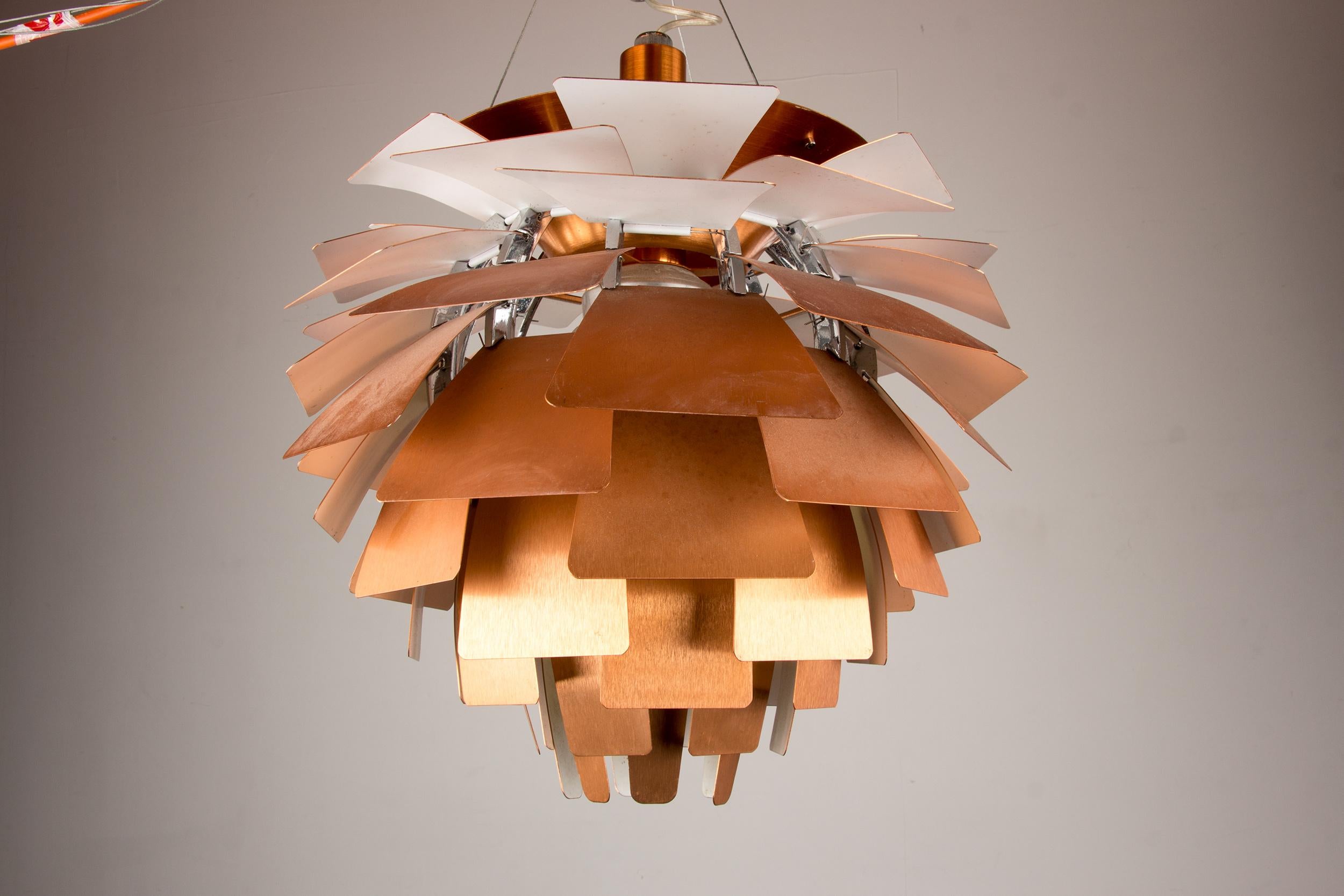 Danish pendant light called PH “Artichoke” in copper metal by Poul Henningsen. 2
