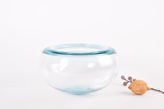 Danish Per Lütken for Holmegaard "Provence" Glass Bowl Aqua Blue, Modern Design