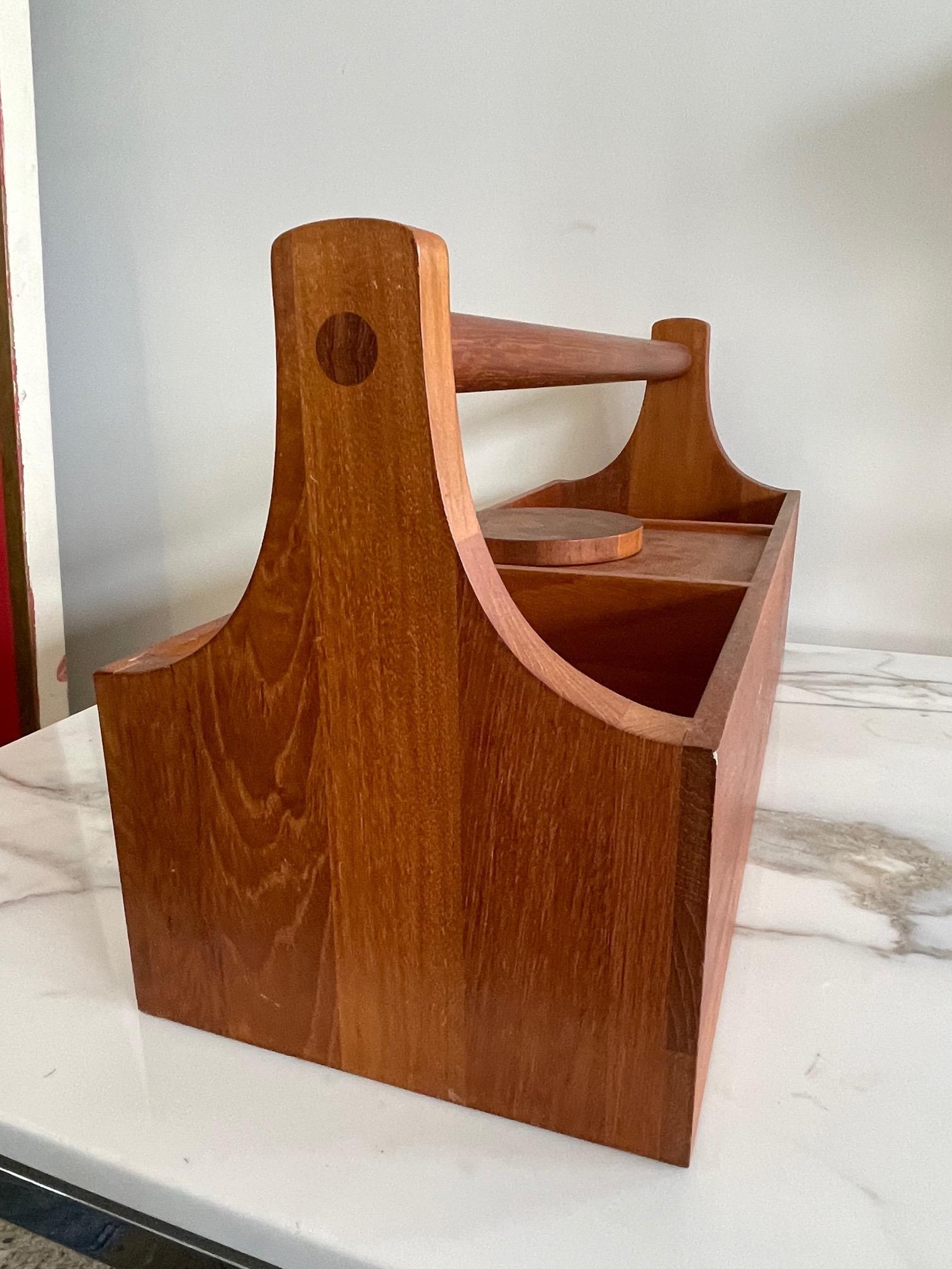 Teak Danish Picnic Carrier by Nissen For Sale