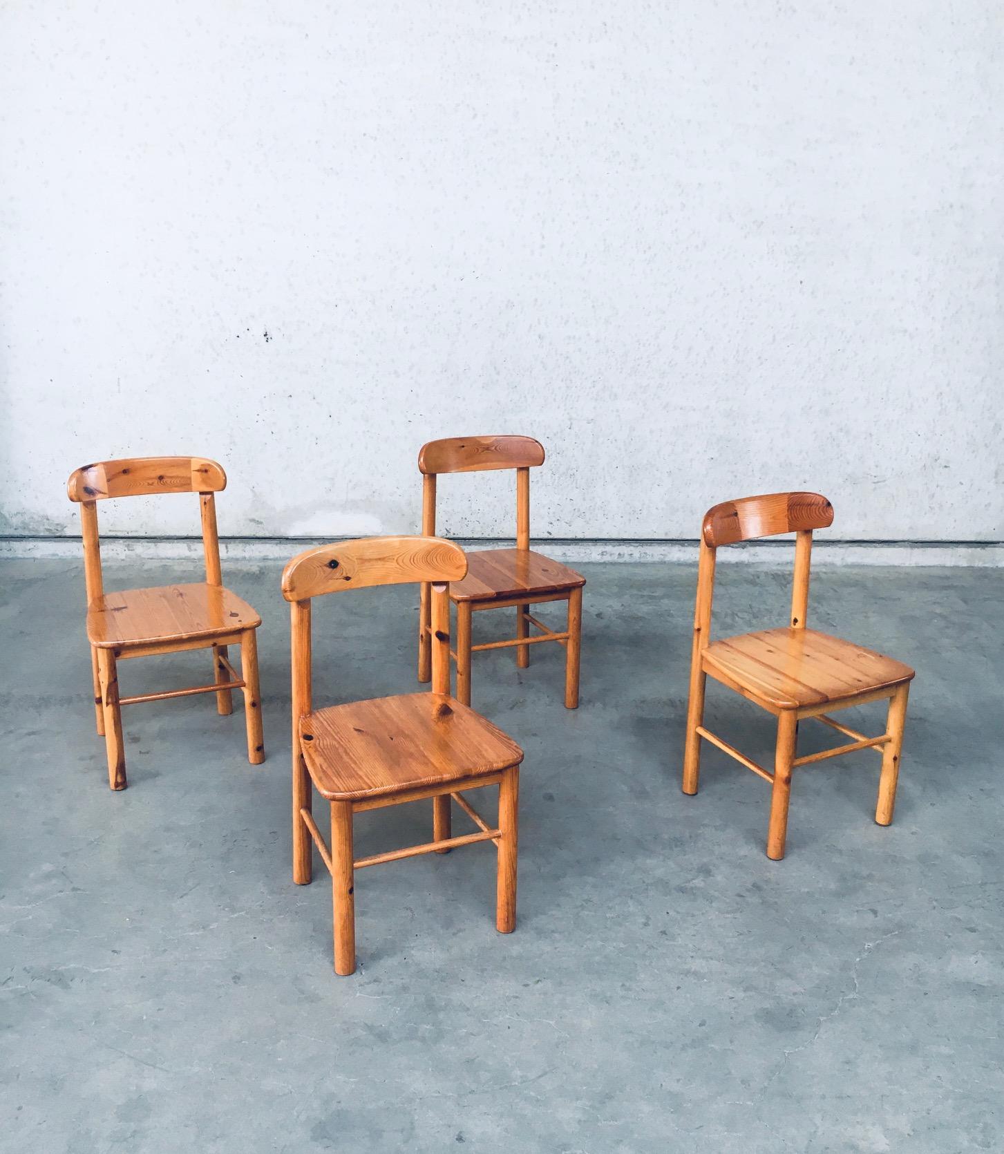 Dänische Kiefernholzstühle und Tischset im Stil von Rainer Daumiller, um 1975 im Angebot 3