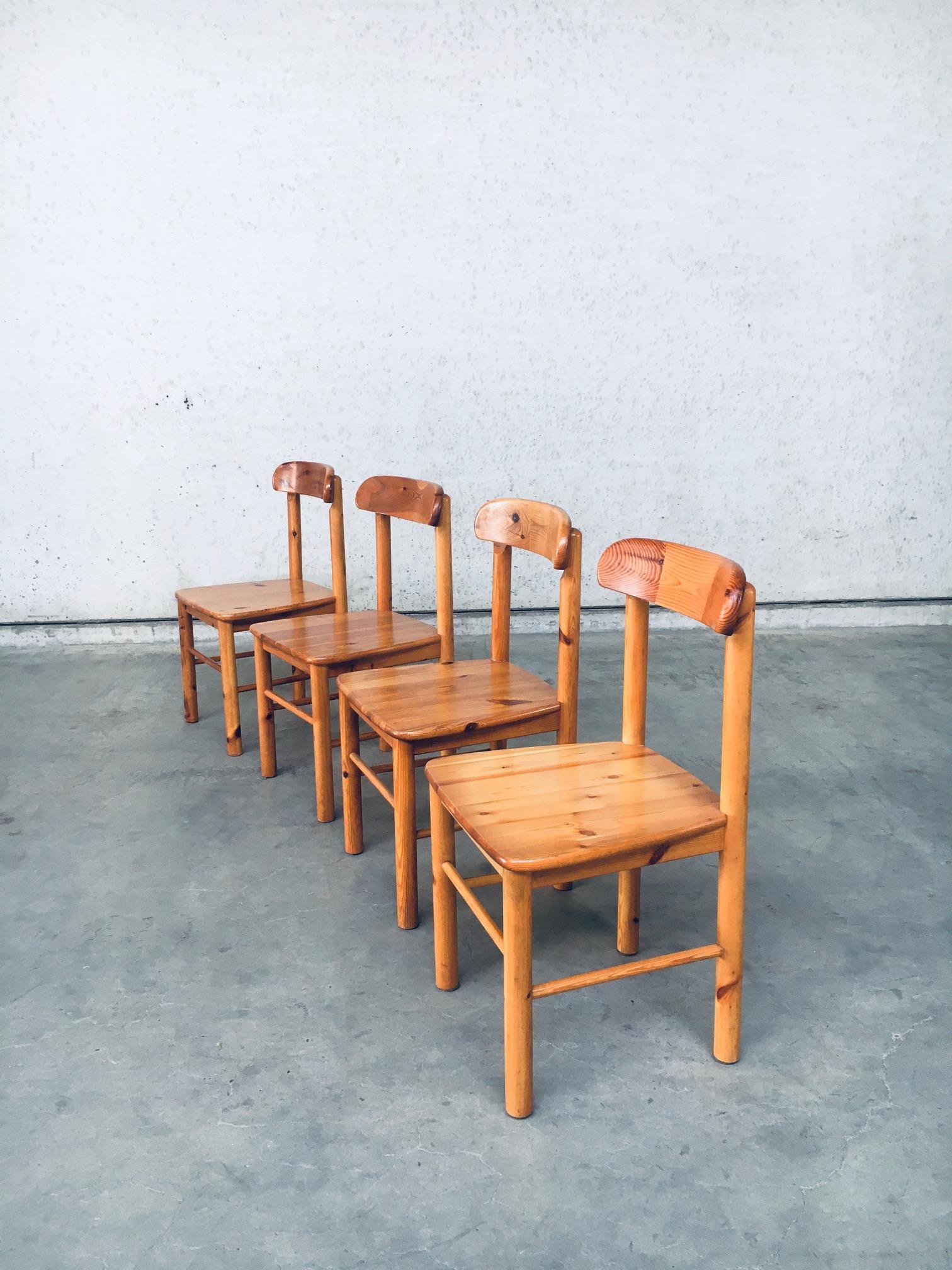 Dänische Kiefernholzstühle und Tischset im Stil von Rainer Daumiller, um 1975 im Angebot 4