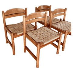 Danish 70s pine chairs with paper rush seat