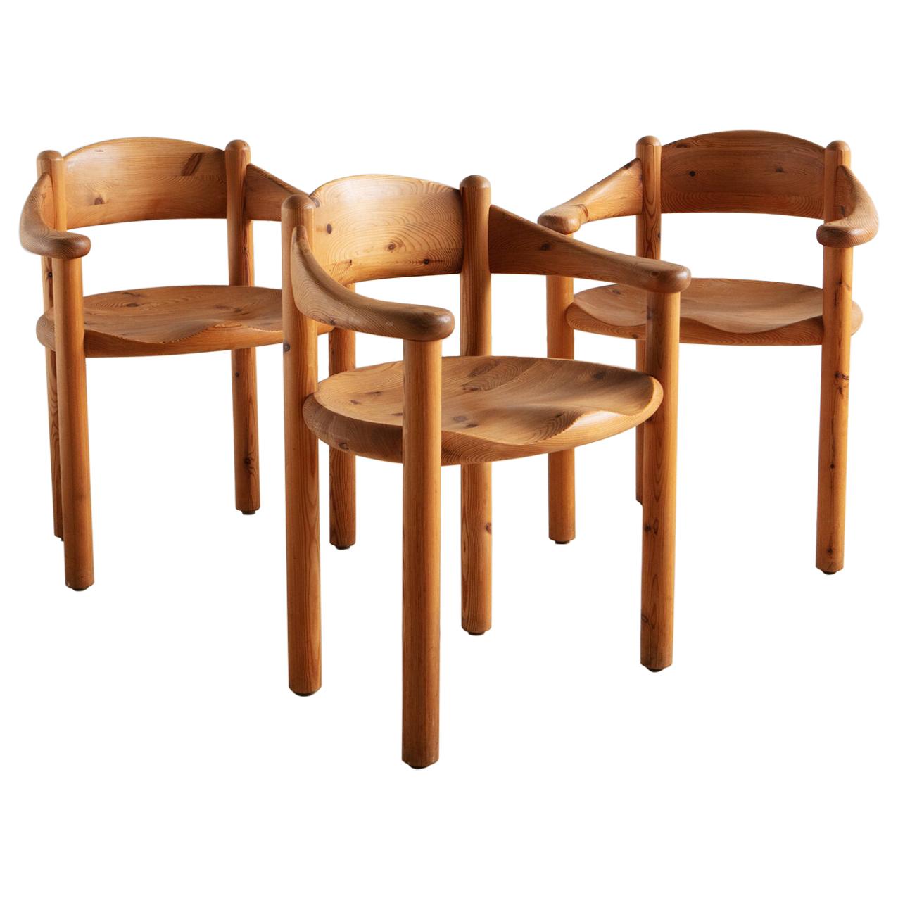Danish Pine Lounge Chairs by Rainer Daumiller