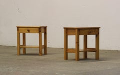 Danish Pine Nightstands, Bedside Tables, 1970s