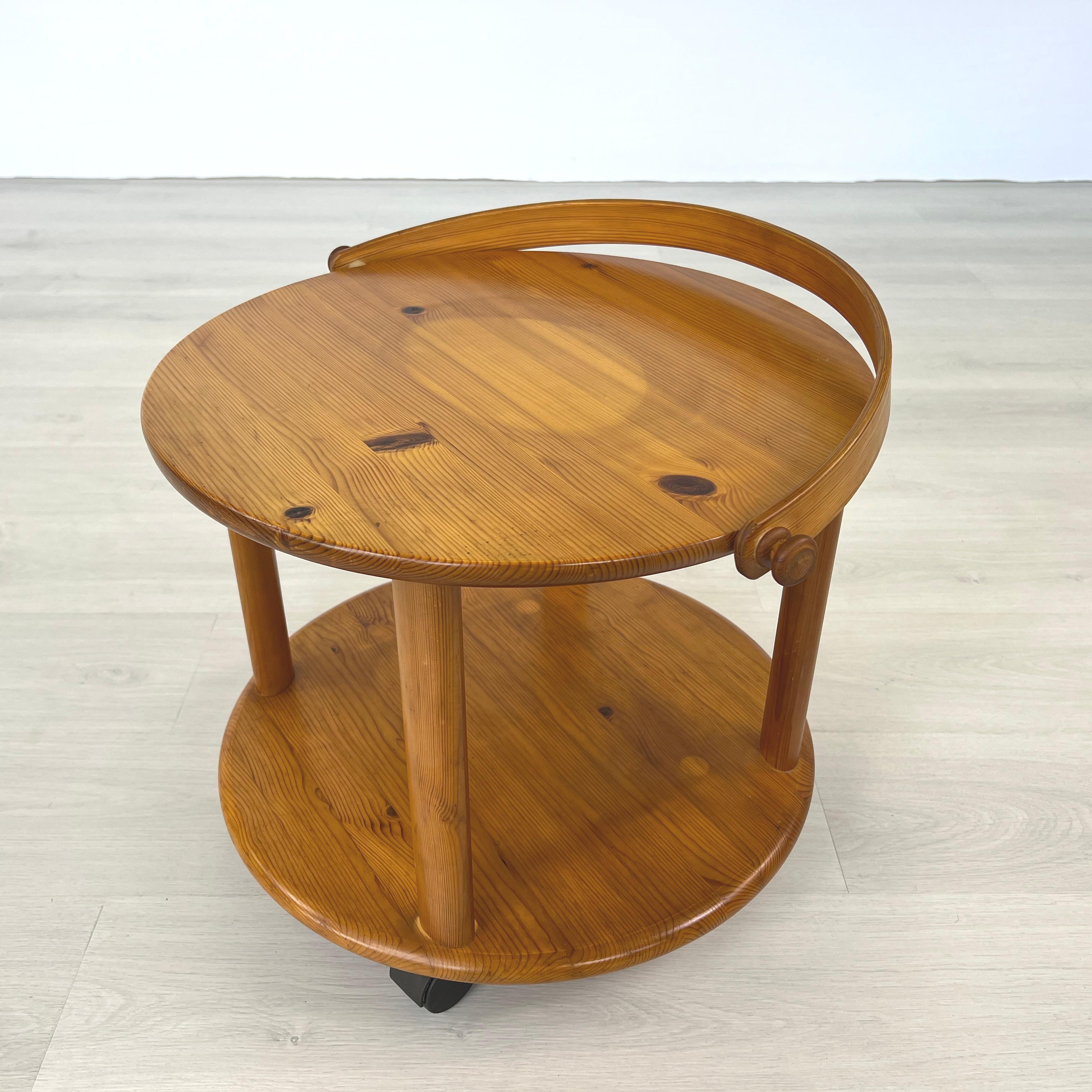 Mid-Century moderno Carrello da portata arrotolabile in pino danese in vendita